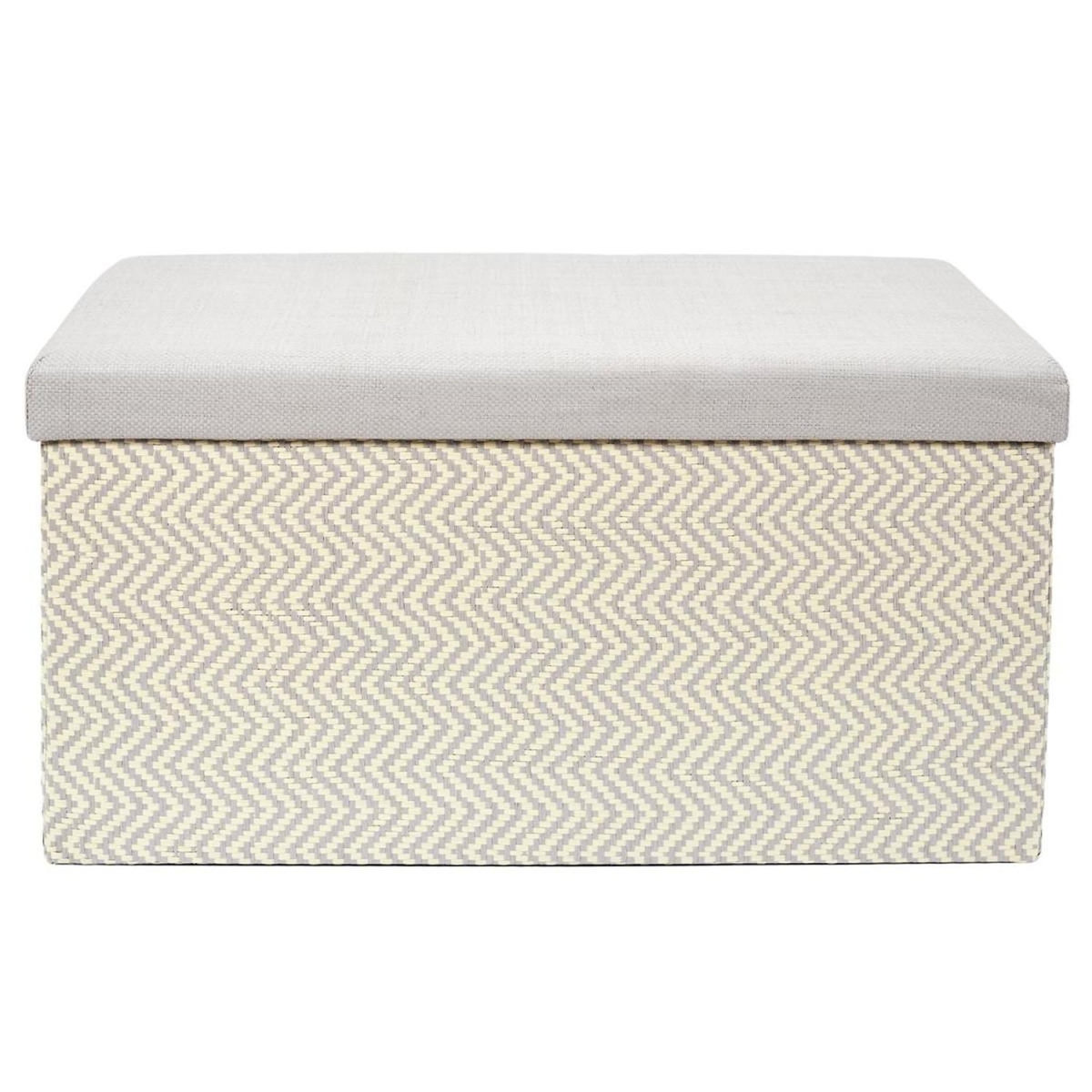 Paris Prix Banc Coffre Pliable  Tressé  76cm Gris