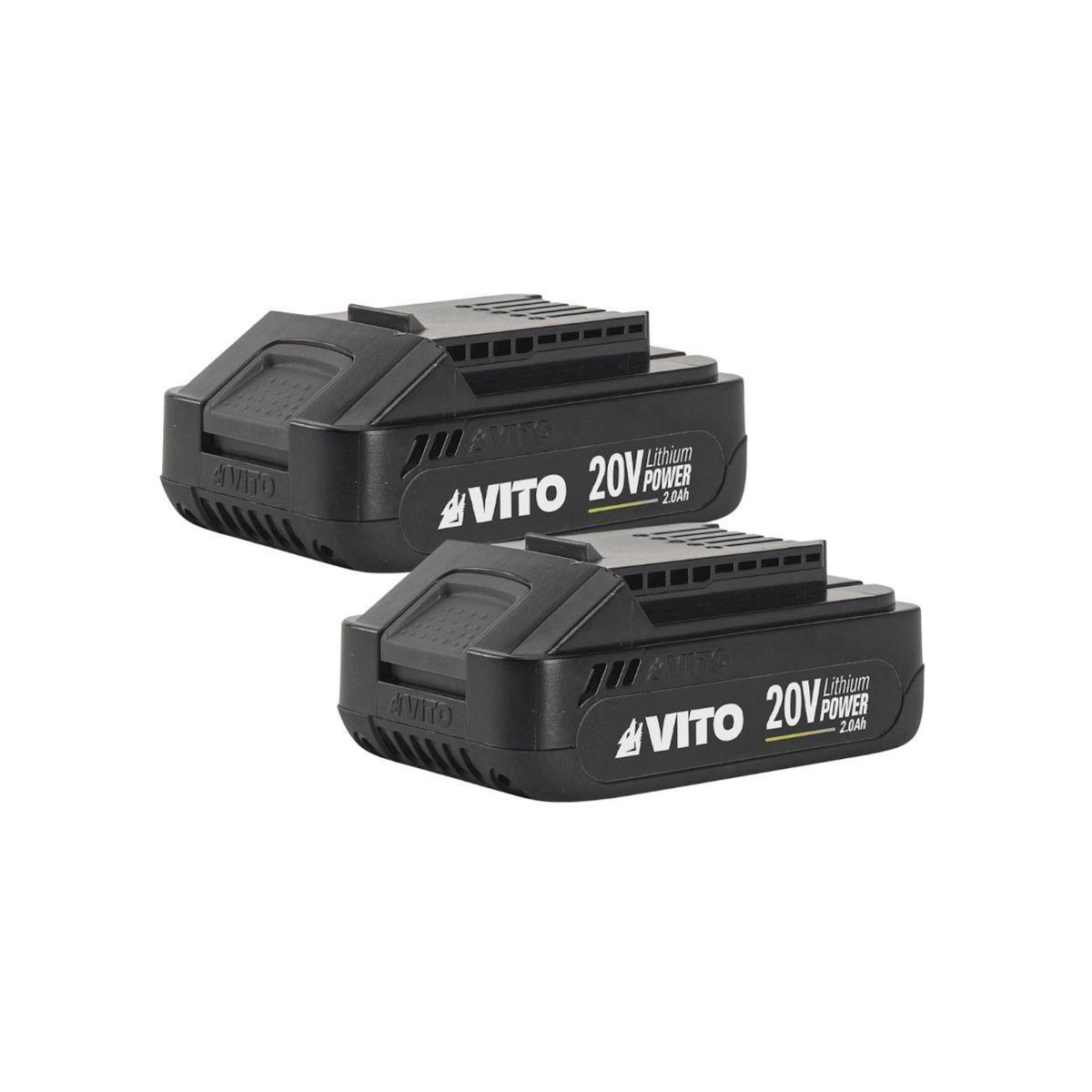 VITO Garden Coupe Bordure sans fil 20V + 2 Batteries 2AH + Chargeur + Jeu de 20 lames coupantes VITO