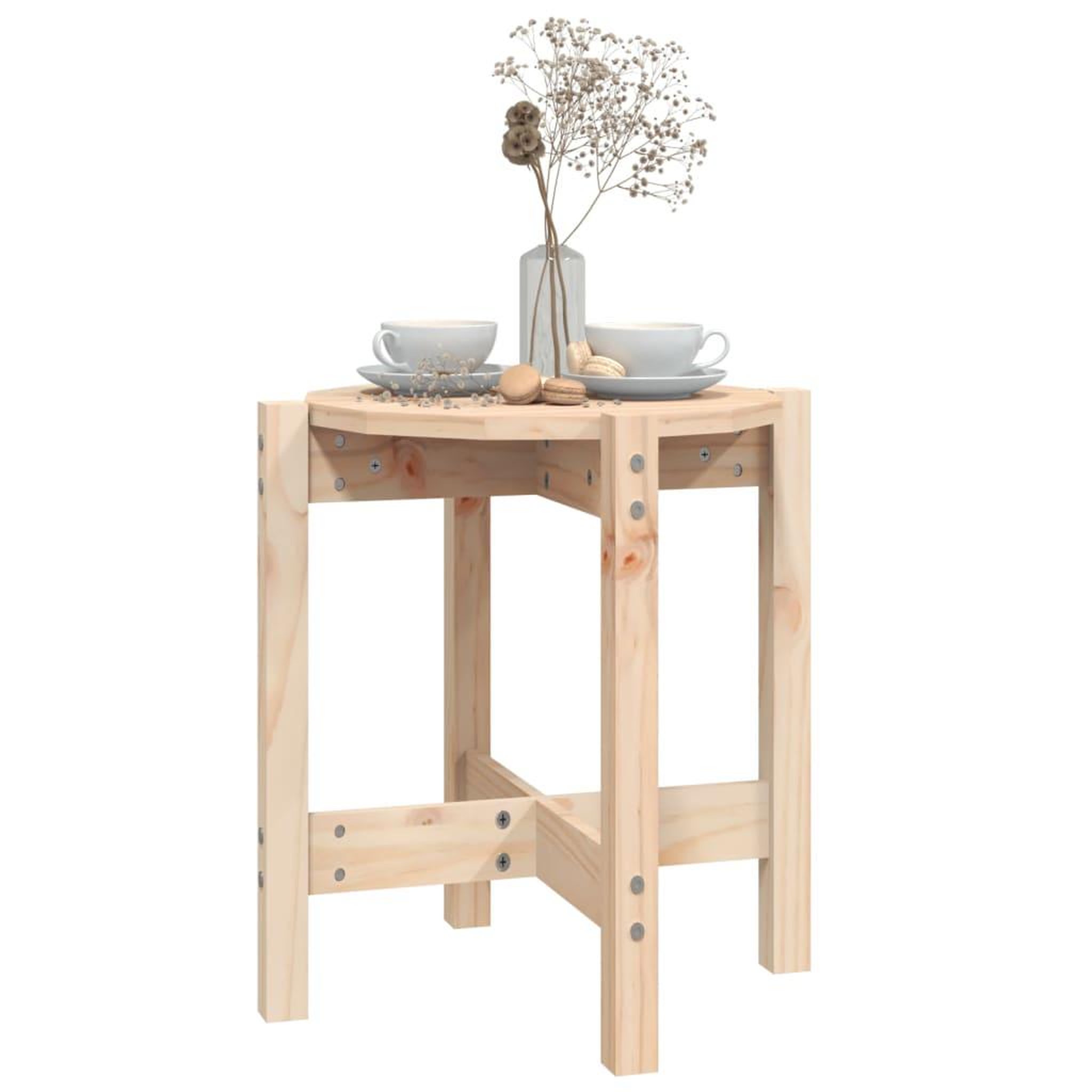 Voir la diapositive 4 : VIDAXL Table basse Ø 42,5x45 cm Bois massif de pin
