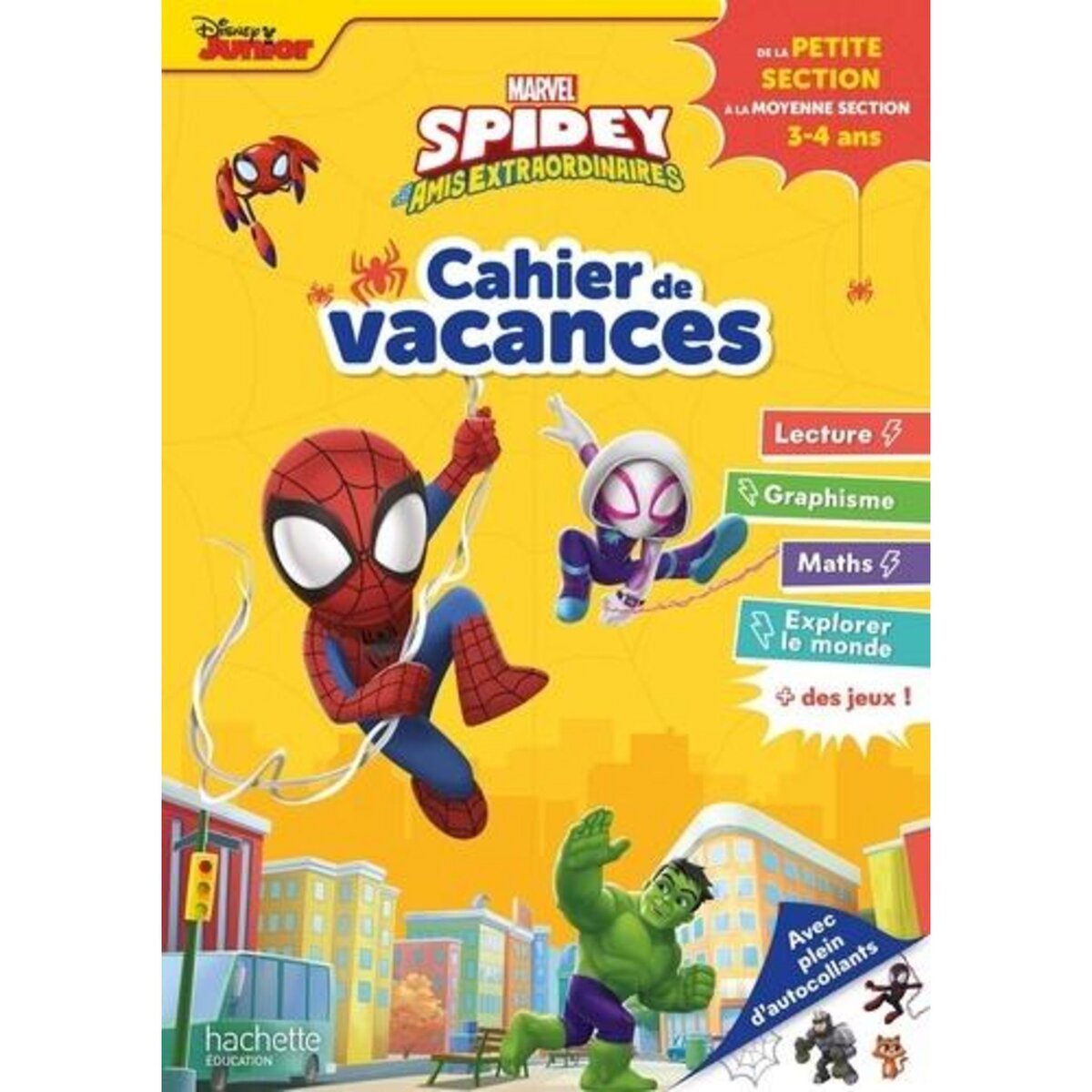 CAHIER DE VACANCES SPIDEY ET SES AMIS EXTRAORDINAIRES. DE LA PETITE SECTION A LA MOYENNE SECTION, Vibaux Cécile