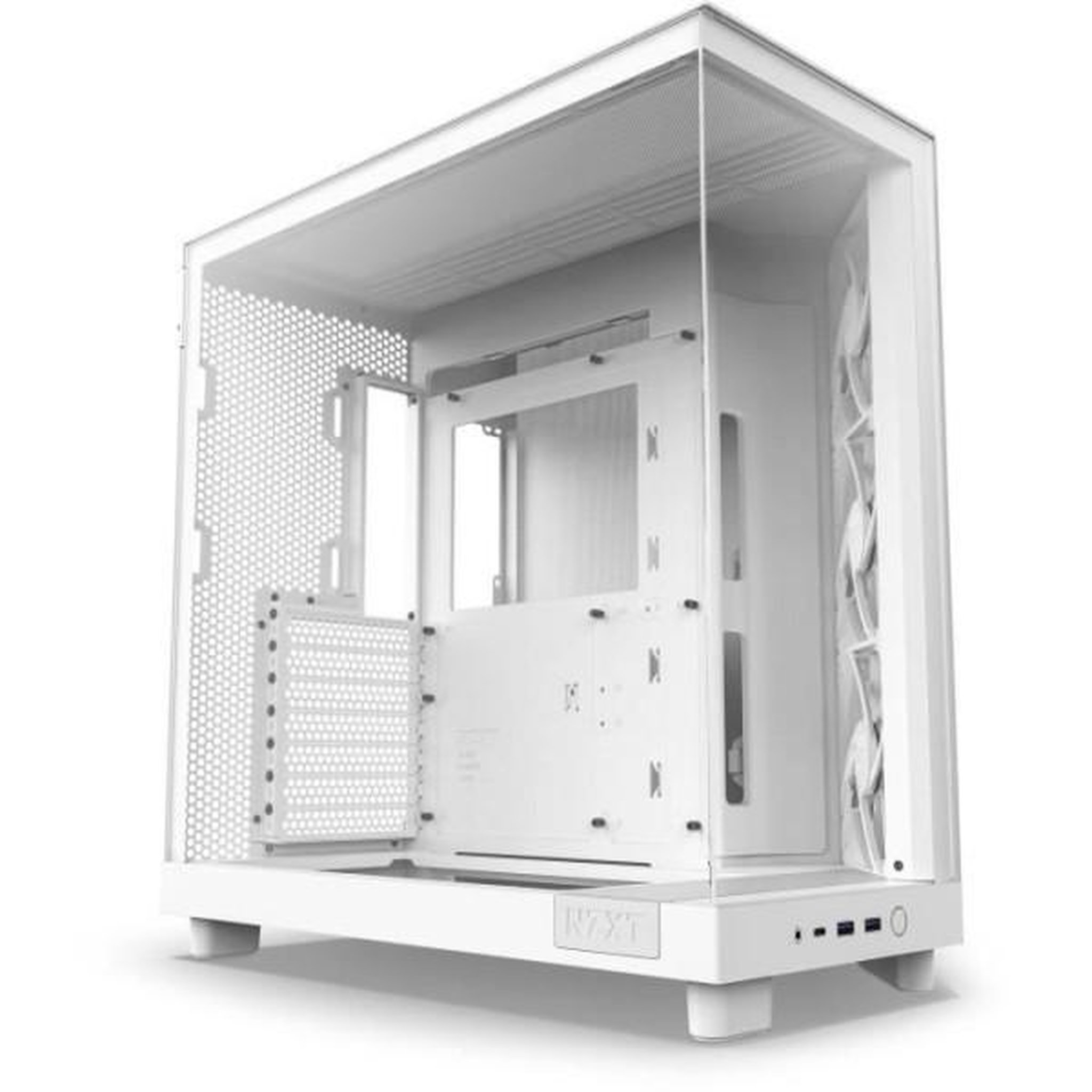 Voir la diapositive 2 : NZXT Boitier moyen-tour - nzxt - h6 flow - double chambre - refroidissement par air - blanc