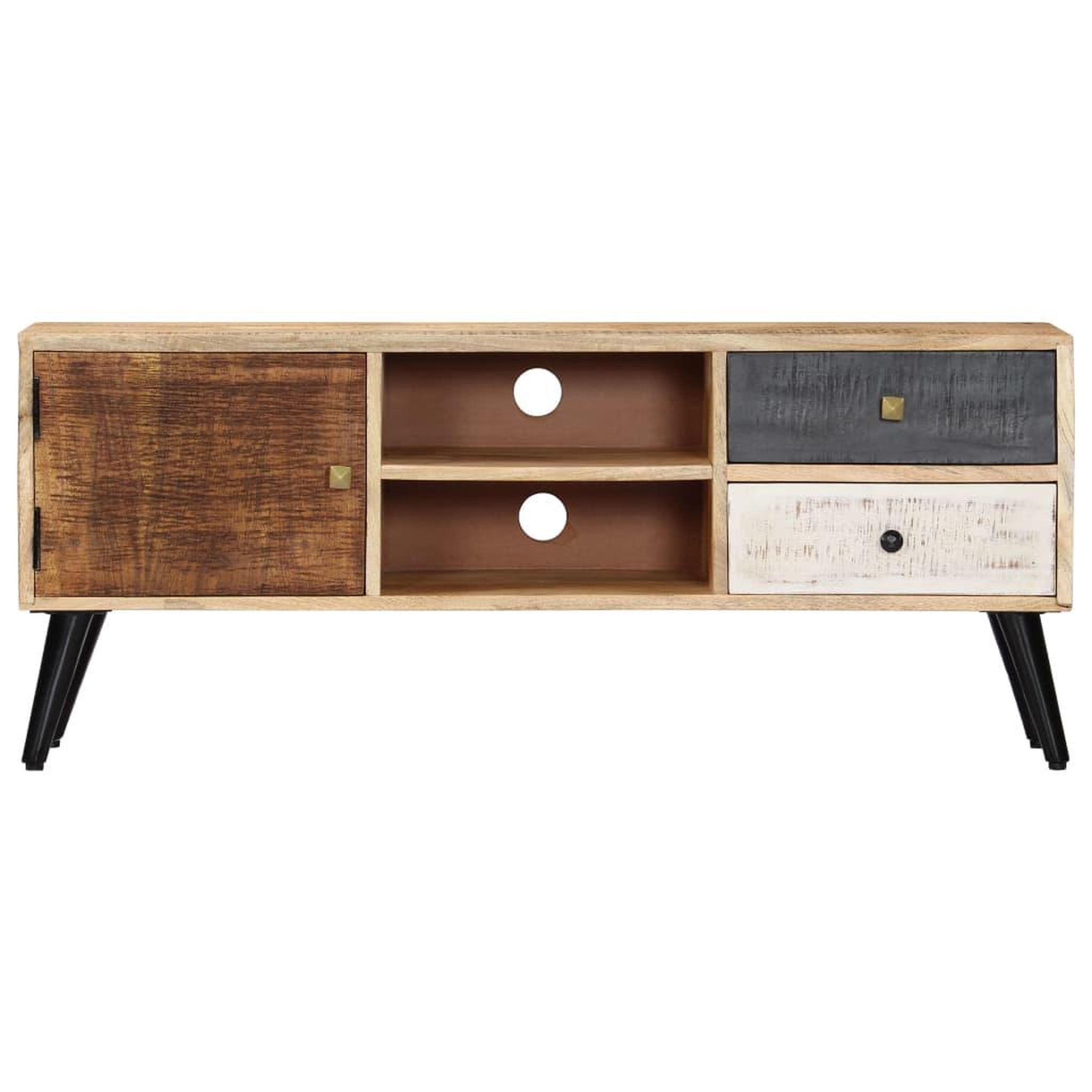Voir la diapositive 2 : VIDAXL Meuble tv 115x30x47 cm bois massif de manguier