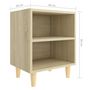 Voir la diapositive 6 : VIDAXL Tables de chevet pieds en bois 2 pcs Chene sonoma 40x30x50 cm
