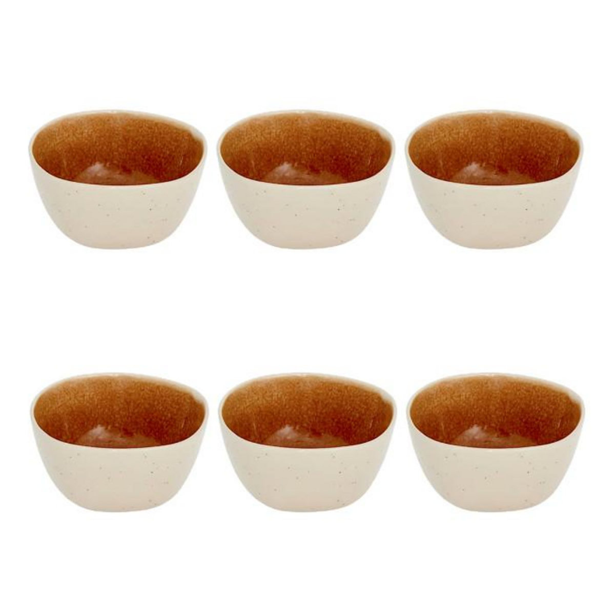 SECRET DE GOURMET Lot de 6 Coupelles en Faïence  Wonja  11cm Ocre