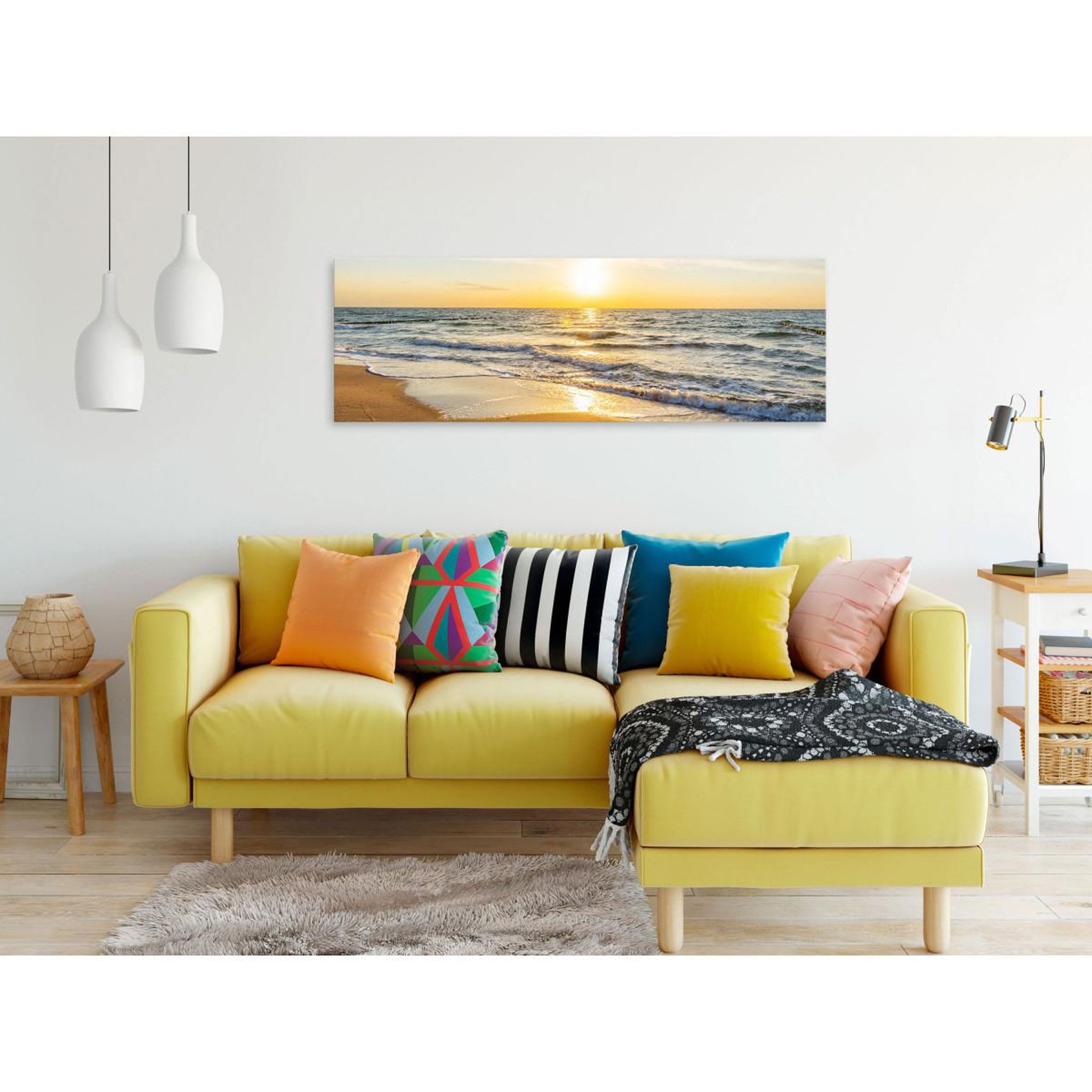 Voir la diapositive 2 : Paris Prix Tableau imprimé  calm waves narrow golden