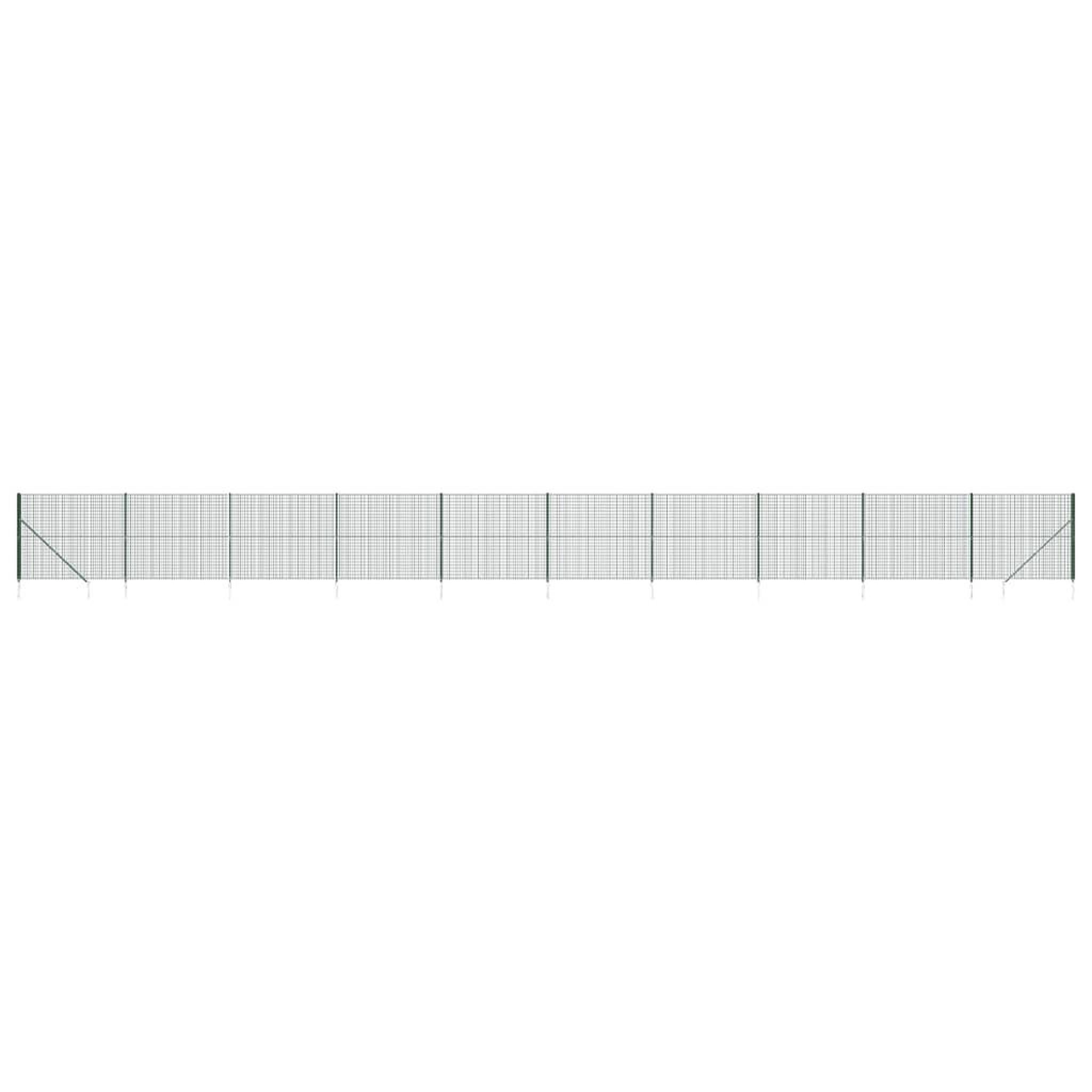 Voir la diapositive 2 : VIDAXL Cloture en treillis metallique et piquet d'ancrage vert 1,8x25m