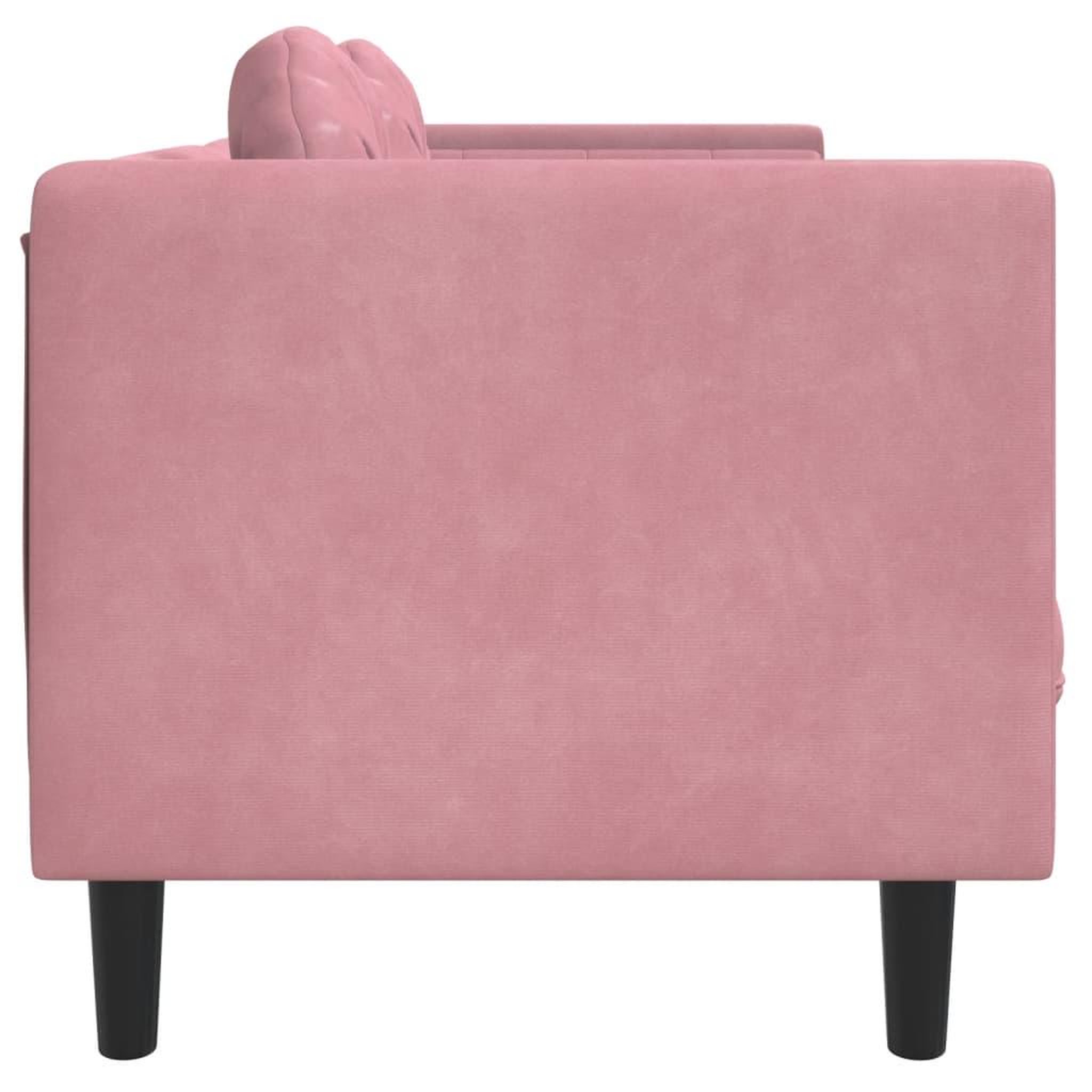 Voir la diapositive 5 : VIDAXL Canape avec coussins 3 places rose velours