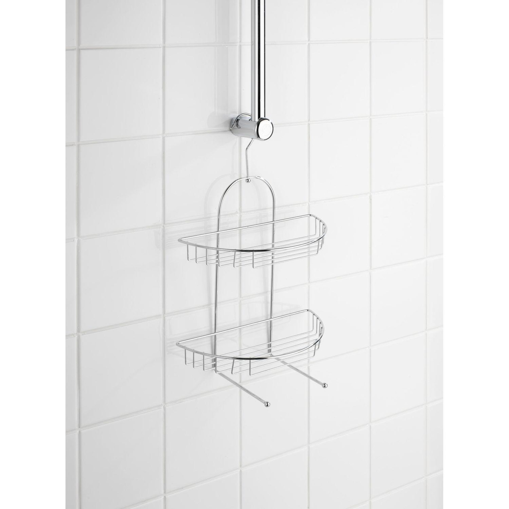 Voir la diapositive 2 : Wenko Etagère de douche Kuopio - L. 28 x H. 43 cm - Argent