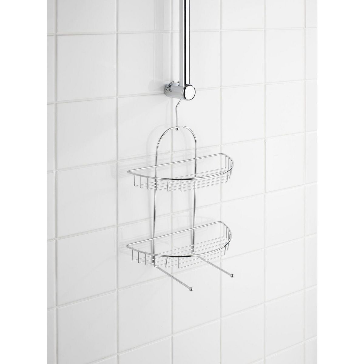 Wenko Etagère de douche Kuopio - L. 28 x H. 43 cm - Argent