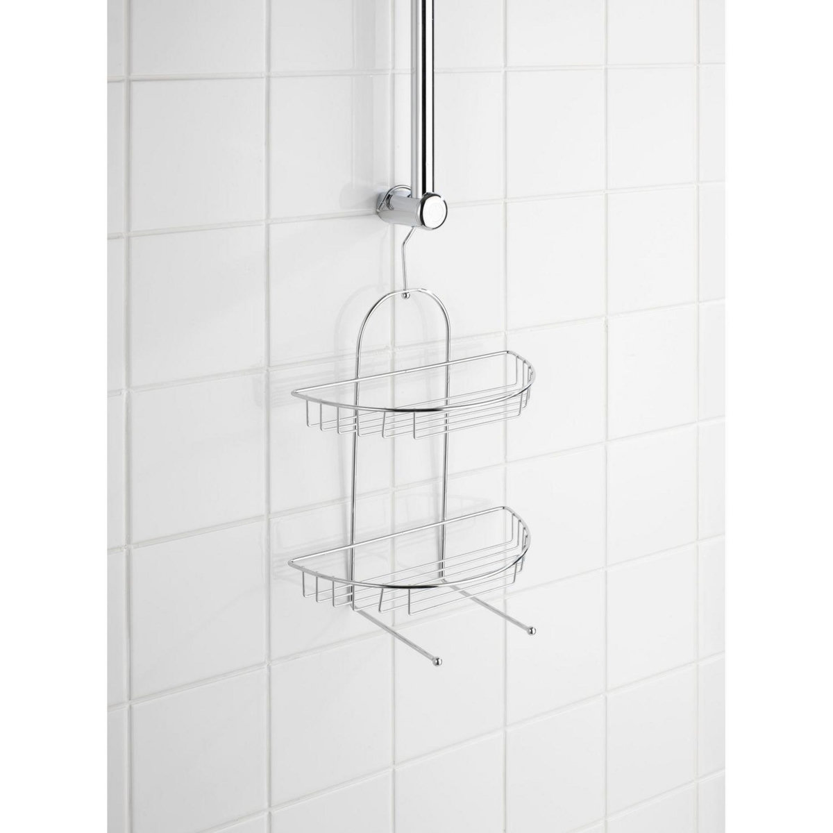 Wenko Etagère de douche Kuopio - L. 28 x H. 43 cm - Argent