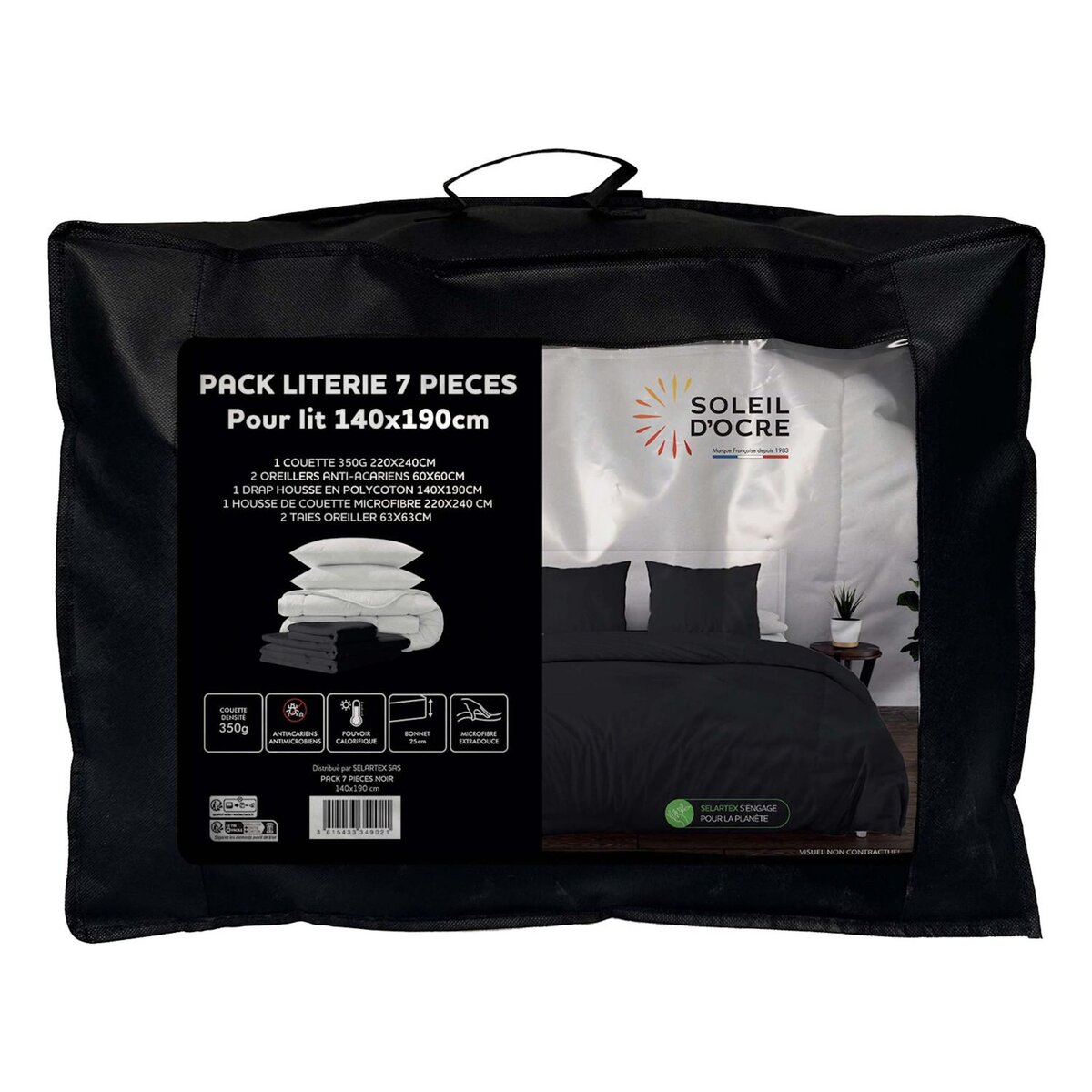 SOLEIL D'OCRE Ensemble couette et parure 7 Pièces BOHEME, par Soleil d'ocre