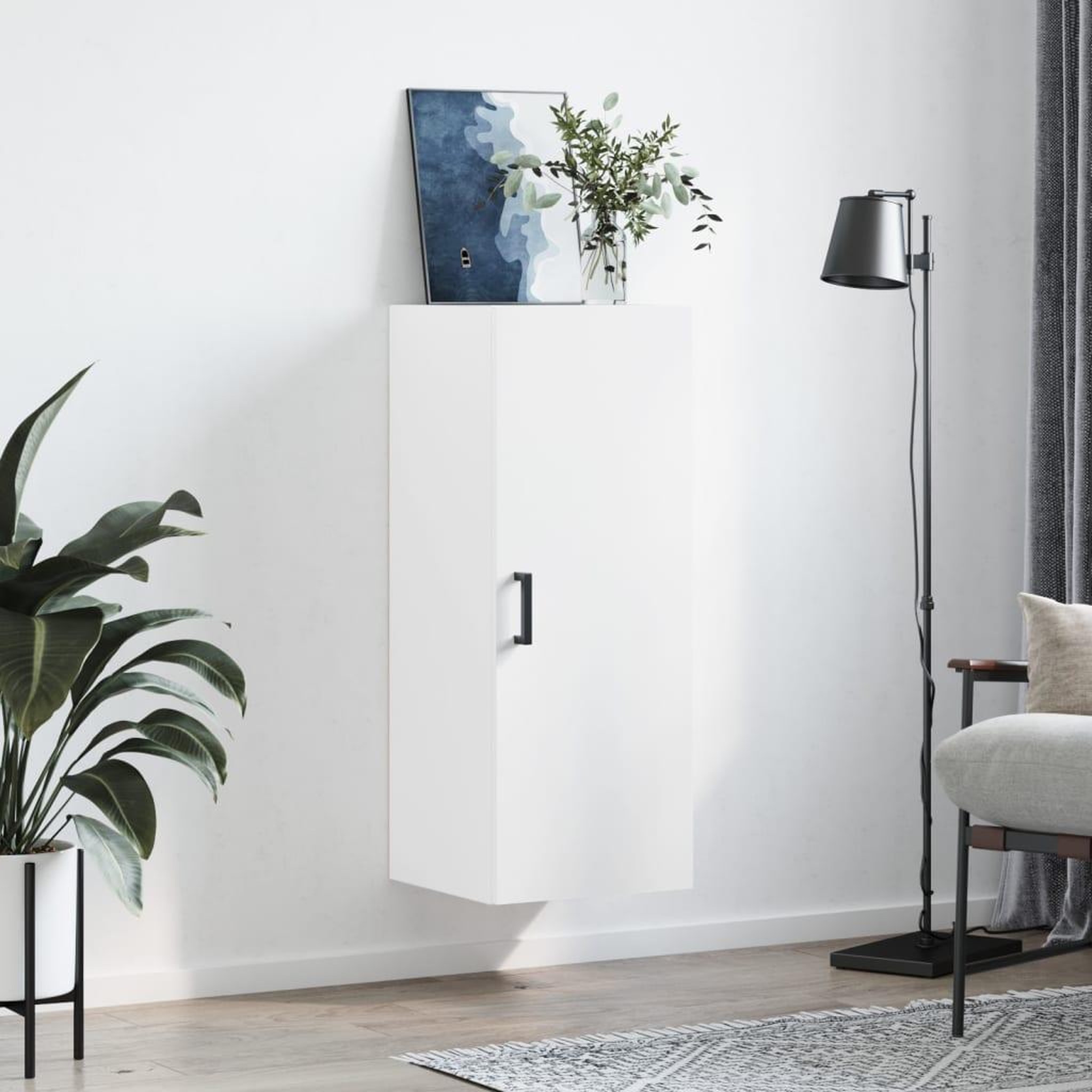Voir la diapositive 3 : VIDAXL Armoire murale blanc 34,5x34x90 cm