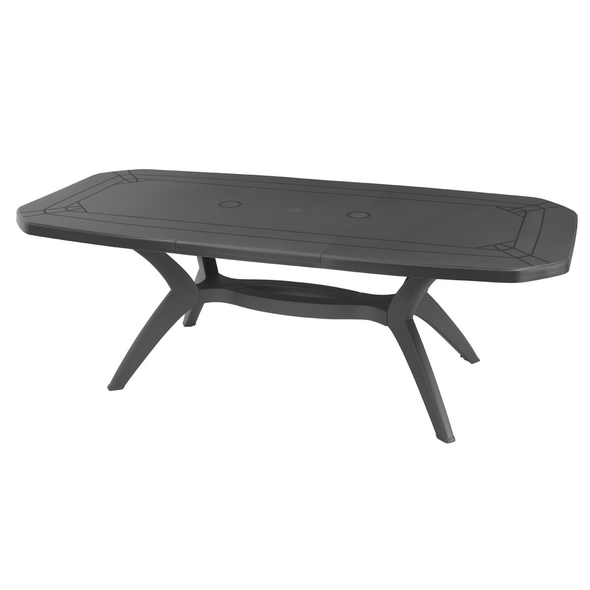GROSFILLEX Table de jardin extensible 165/220x100cm résine gris anthracite IBIZA