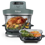 NINJA Friteuse sans huile CRISPi PRO 7-en1, 2 récipients en verre de 5.7 et 2.3L, AS101EUGY, Vert Ash Grey