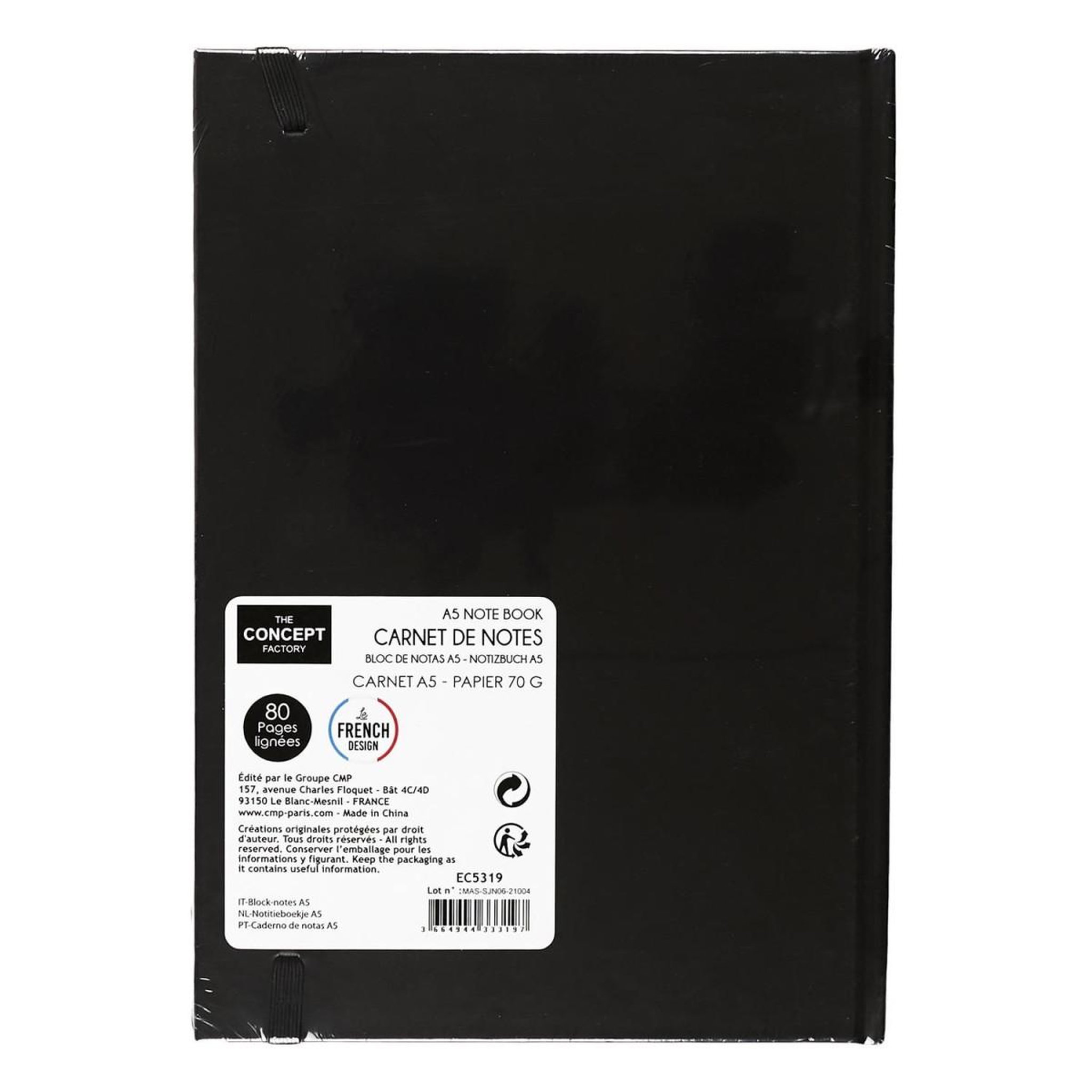 Voir la diapositive 4 : The concept Factory Carnet de Notes A5  The Boss  21cm Noir