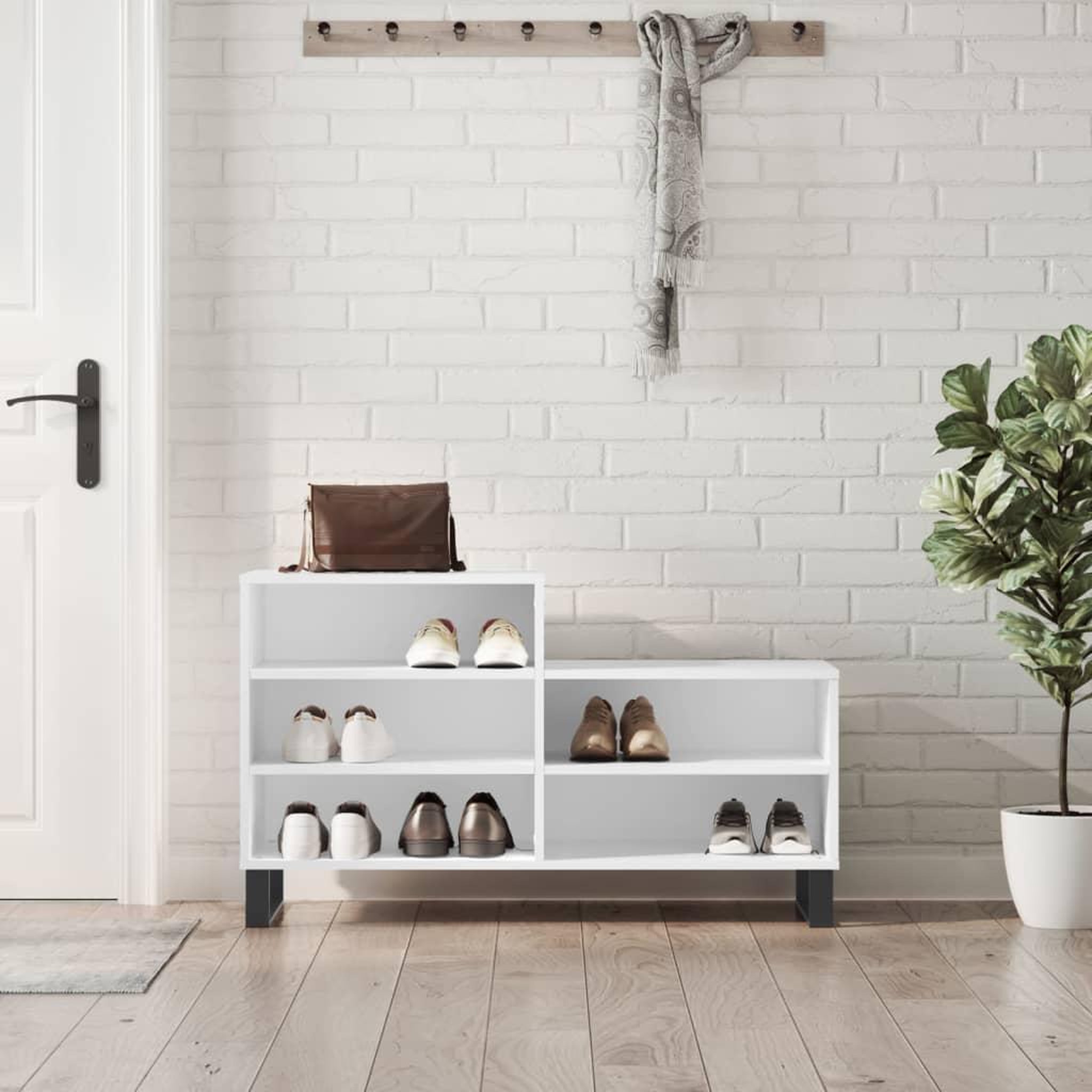 VIDAXL Armoire a chaussures Blanc 102x36x60 cm Bois d'ingenierie