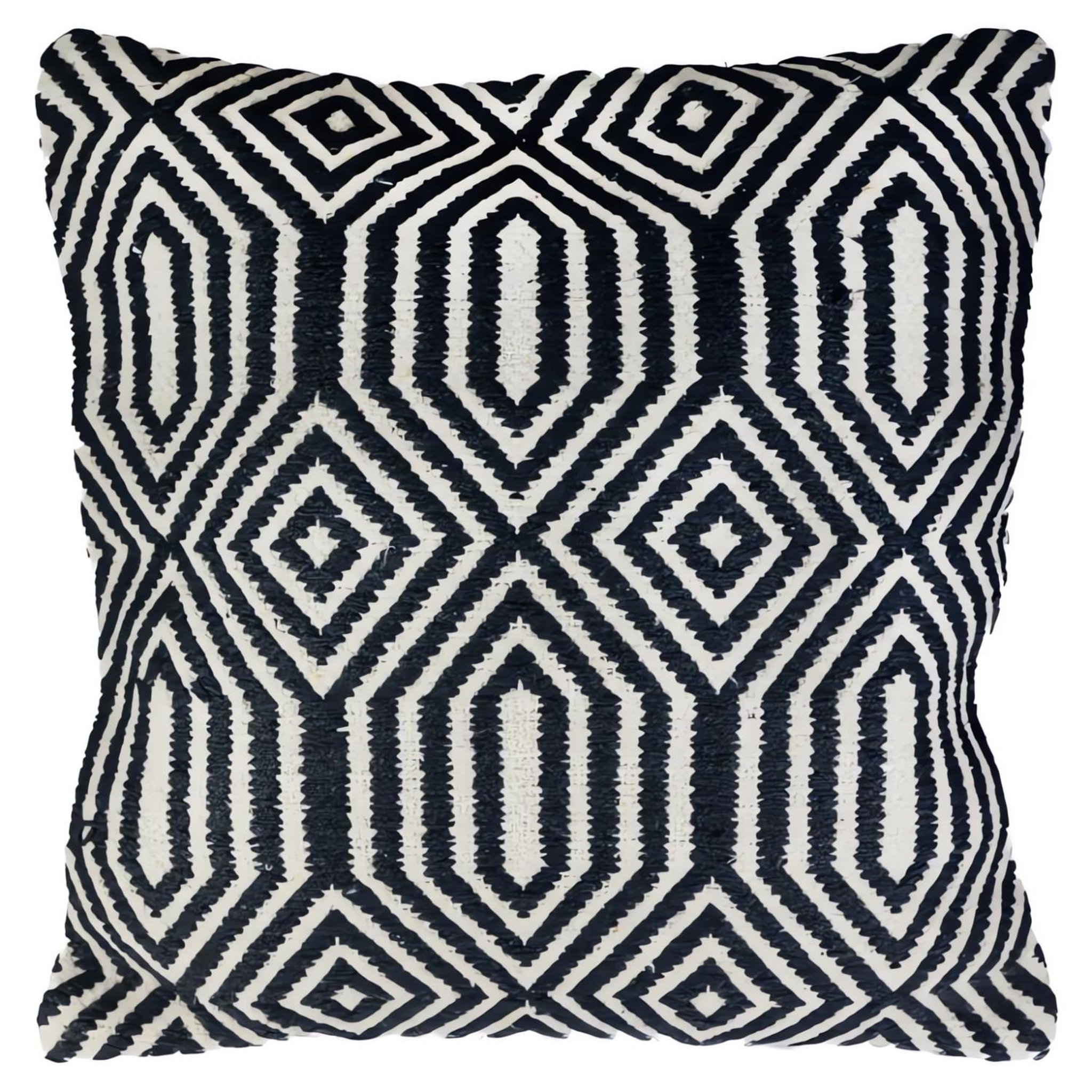 SOLEIL D'OCRE Coussin en coton 45x45 cm MACRAME mumbai, par Soleil d'Ocre