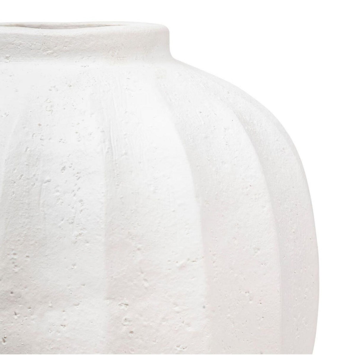 ATMOSPHERA Vase boule en céramique AMIA - H. 28 cm - Blanc