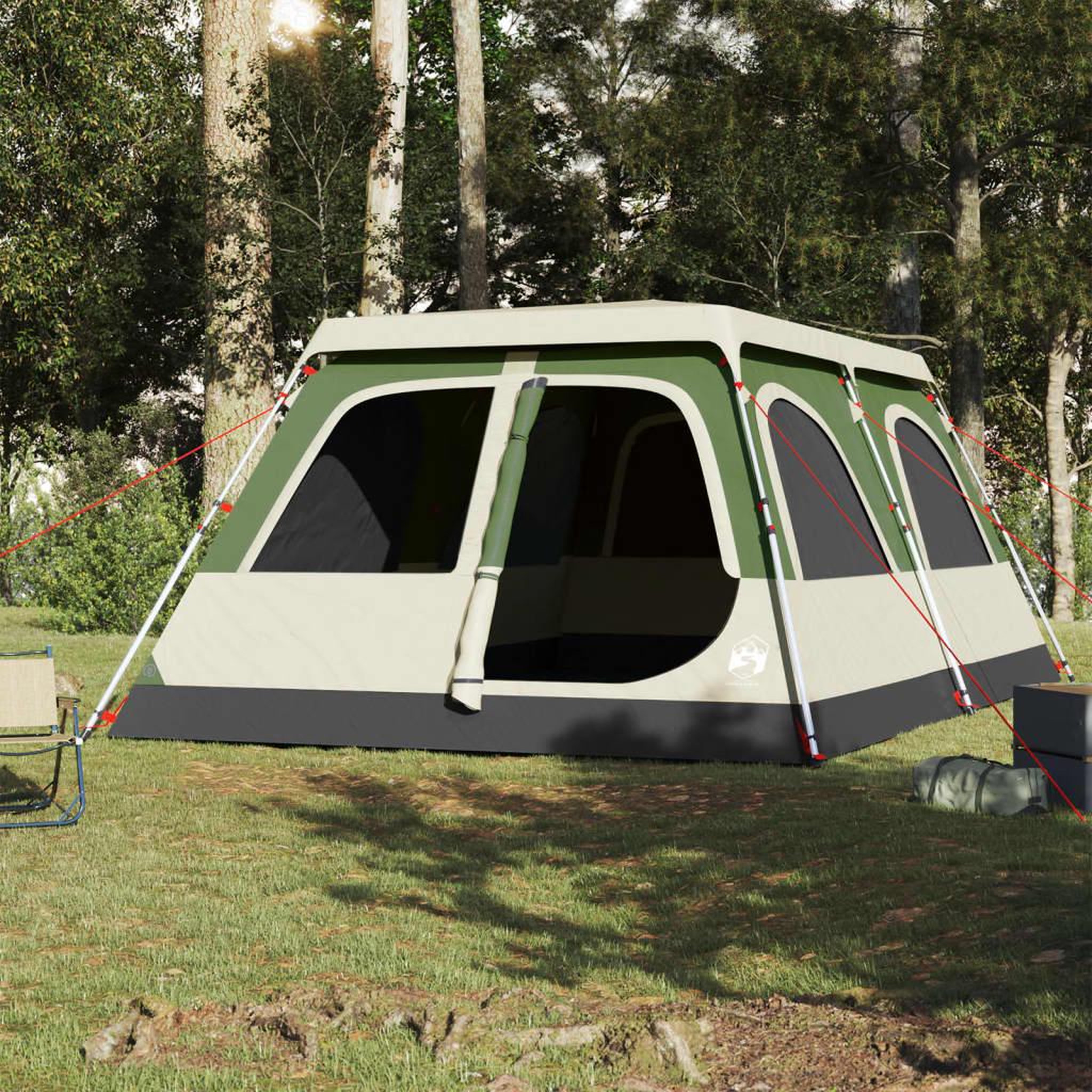 Voir la diapositive 3 : VIDAXL Tente familiale a dome 8 personnes vert liberation rapide