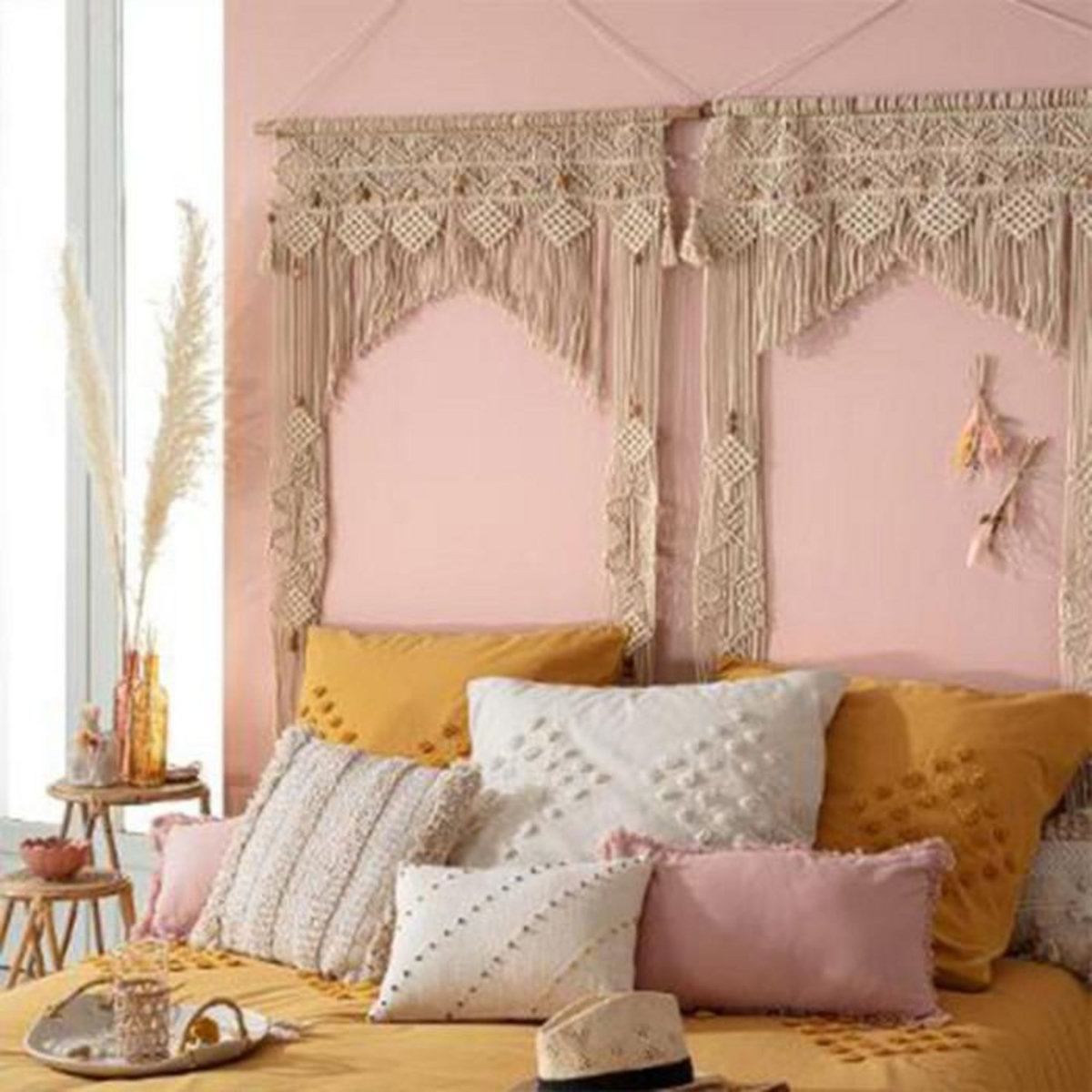 Paris Prix Rideau Fil Macramé  Arche  90x200cm Ivoire