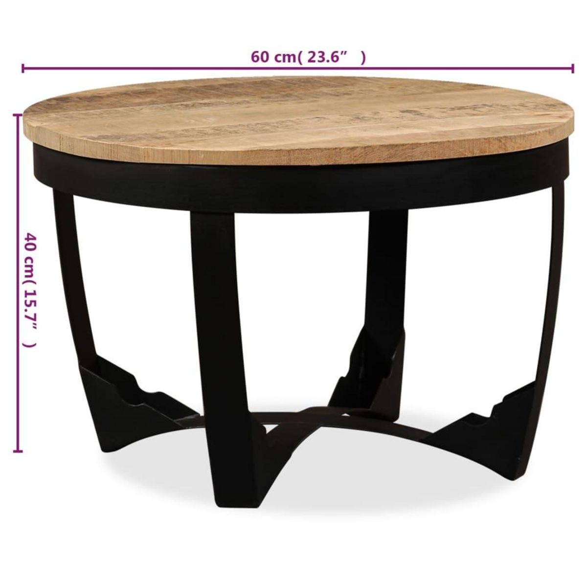 VIDAXL Table basse bois de manguier brut 60x40 cm