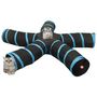 Voir la diapositive 2 : VIDAXL Tunnel pour chats a 5 voies Noir et bleu 25 cm Polyester