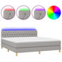 Voir la diapositive 2 : VIDAXL Sommier a lattes de lit et matelas et LED Gris clair 180x200 cm