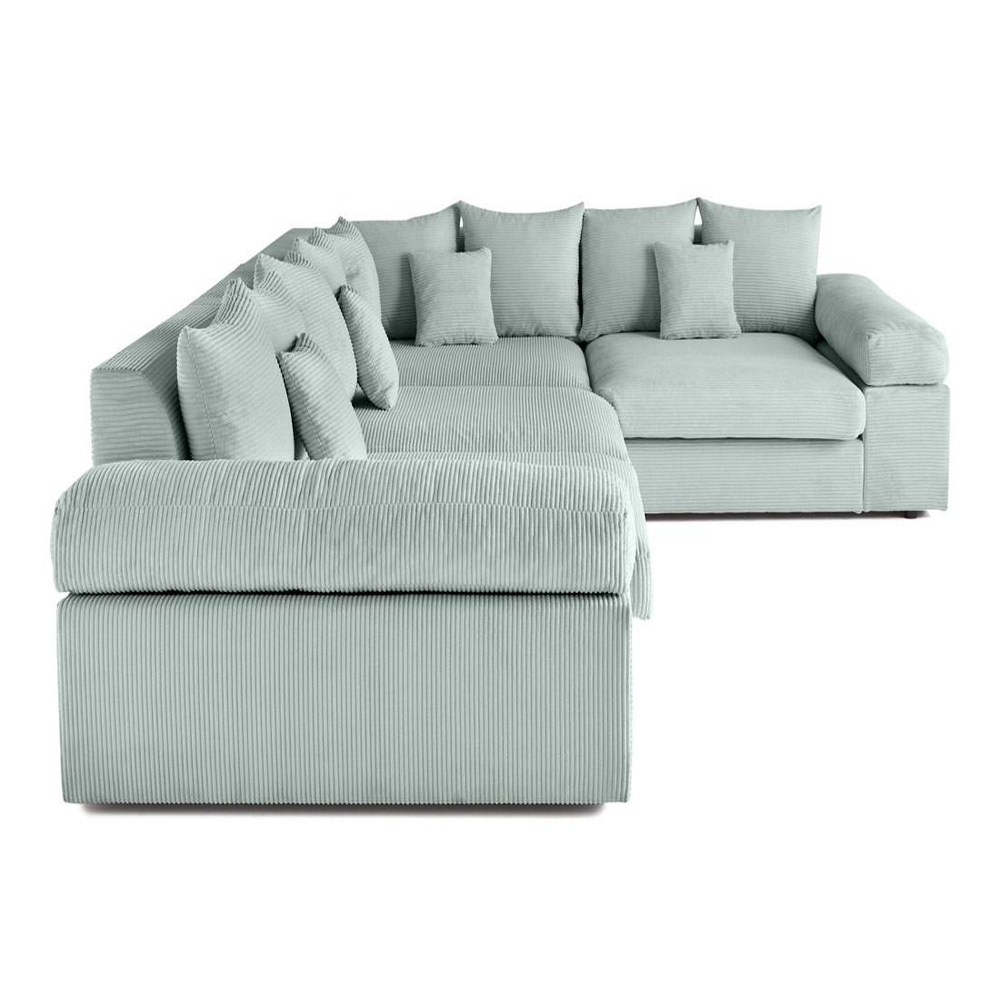 Voir la diapositive 4 : LISA DESIGN Aspen - canapé d'angle réversible 5 places - assise profonde - en velours côtelé