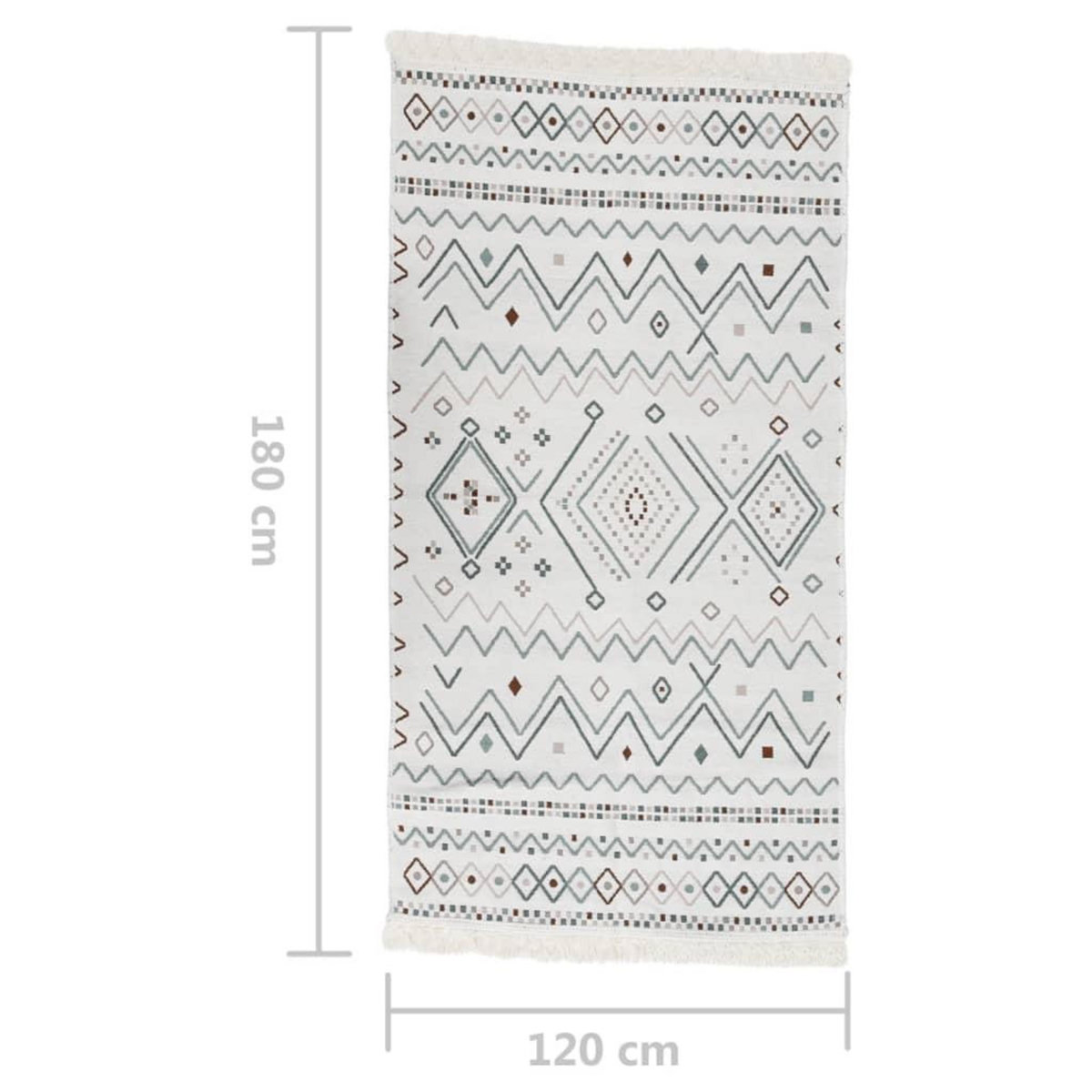 VIDAXL Tapis Beige et bleu 120x180 cm Coton