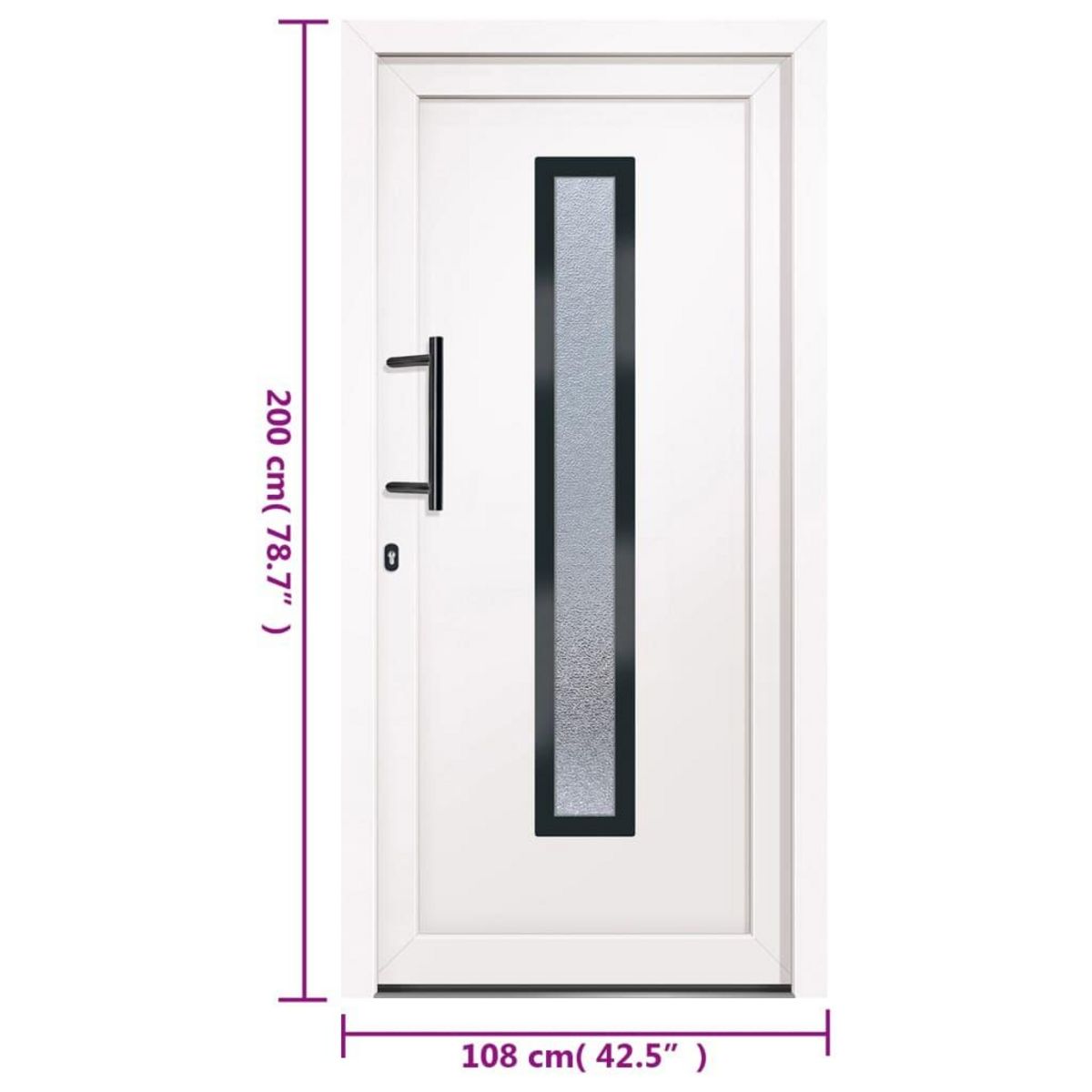 VIDAXL Porte d'entree Blanc 108x200 cm PVC