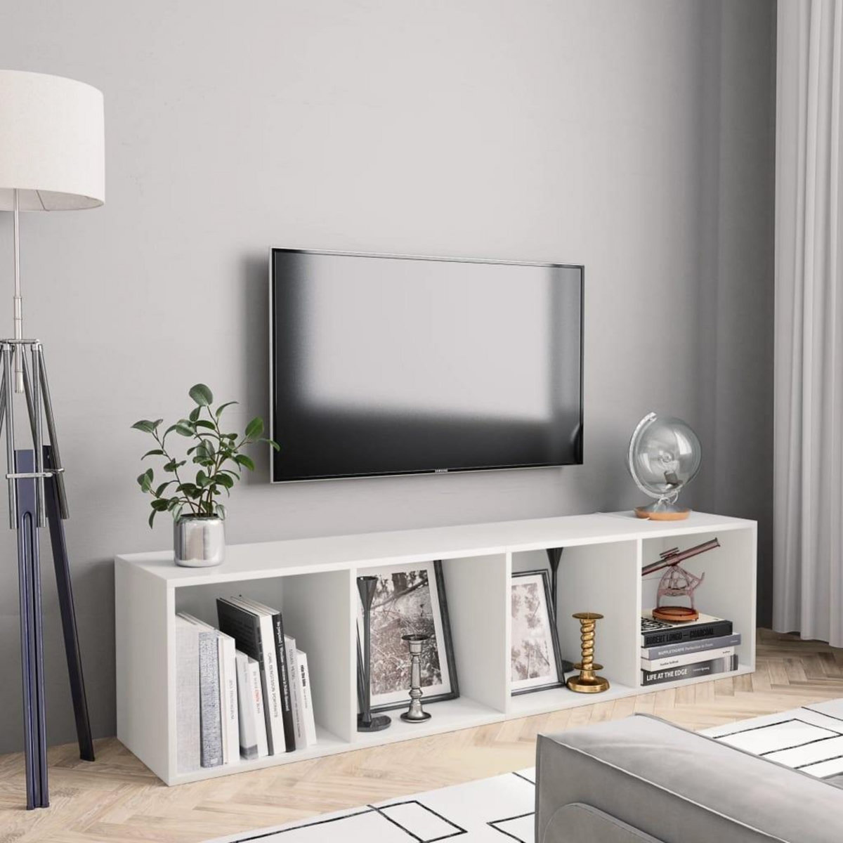 VIDAXL Bibliotheque/Meuble TV Blanc 143x30x36 cm