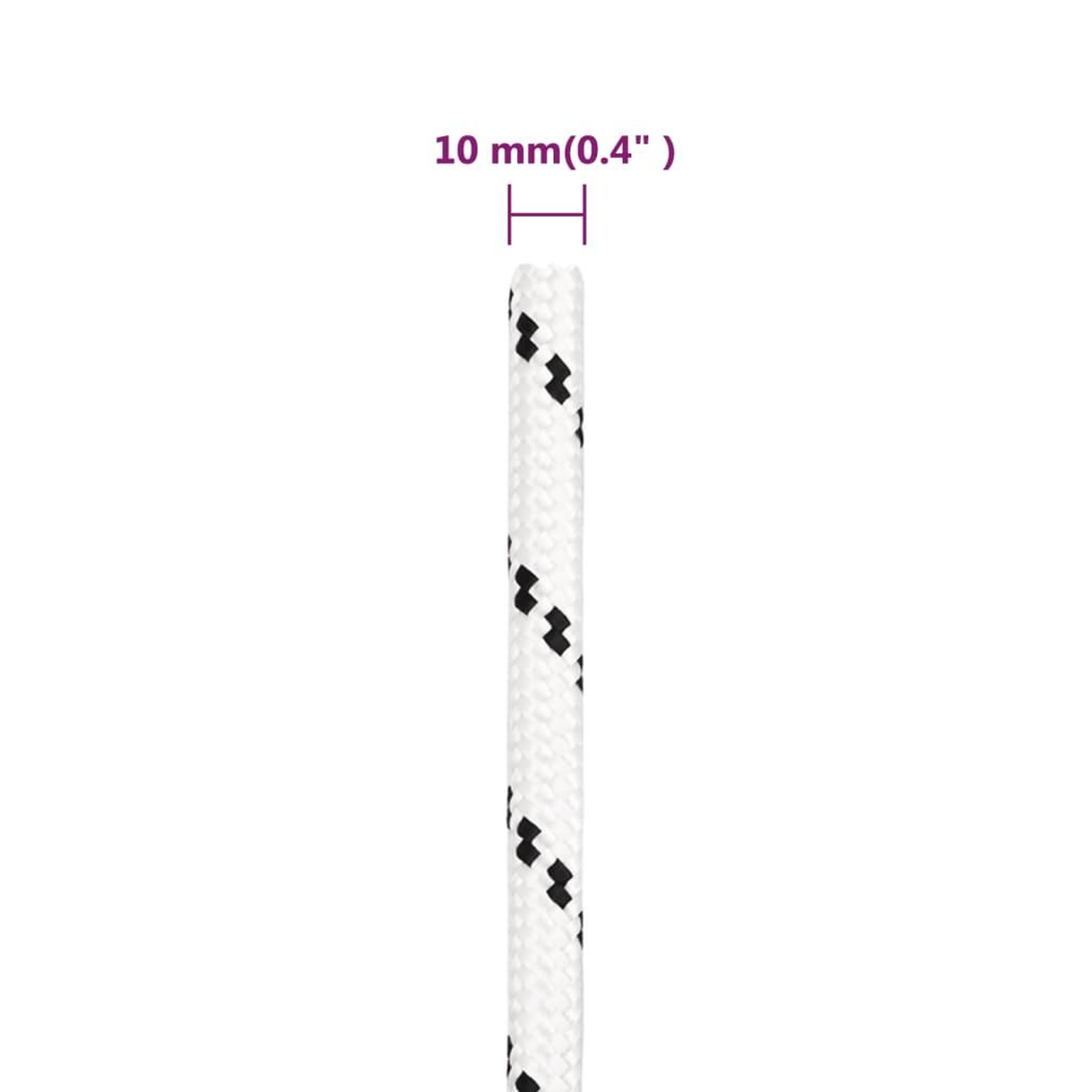 Voir la diapositive 6 : VIDAXL Corde de travail Blanc 10 mm 100 m Polyester