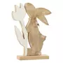Paris Prix Statuette Déco  Lapin Fleur  27cm Blanc & Beige