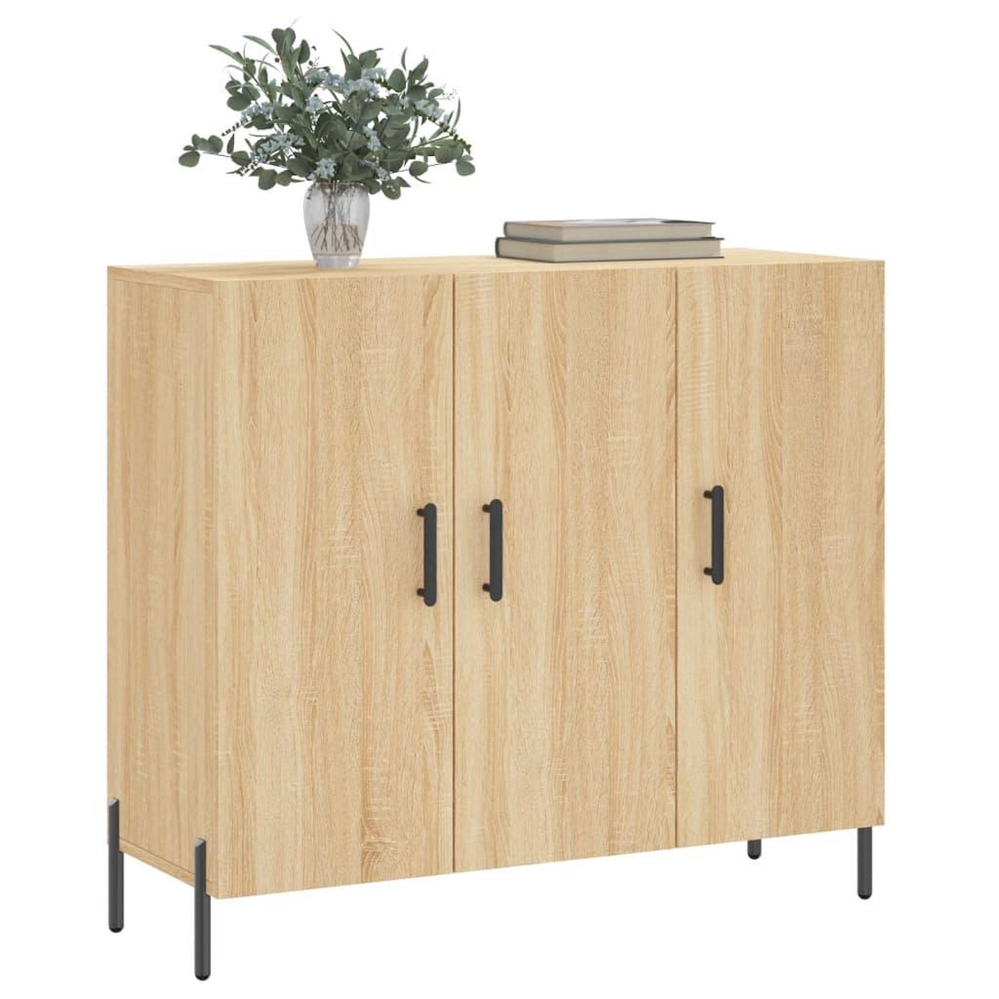 Voir la diapositive 3 : VIDAXL Buffet chene sonoma 90x34x80 cm bois d'ingenierie