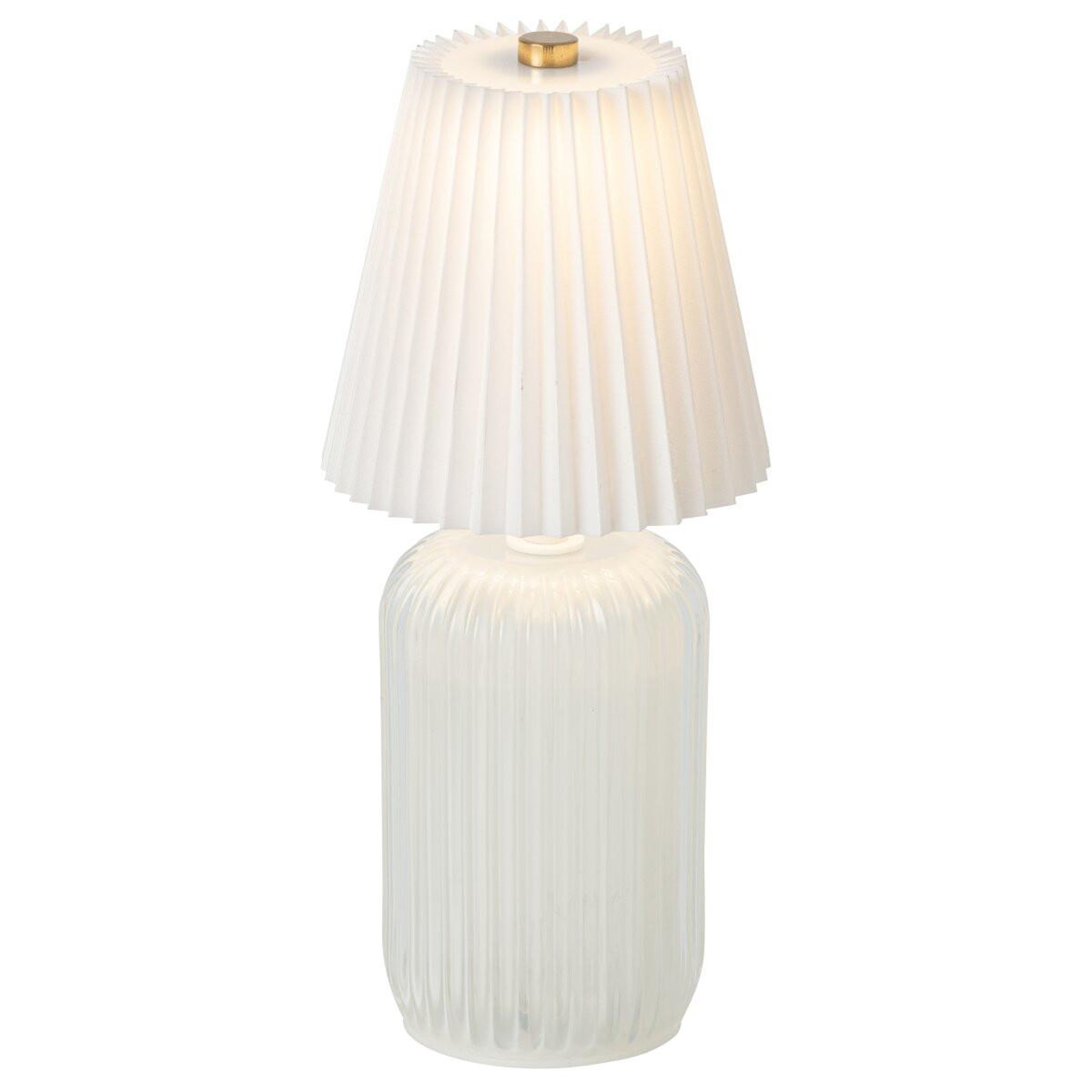 Voir la diapositive 2 : J-LINE Lampe à poser led  lola  24cm blanc cassé