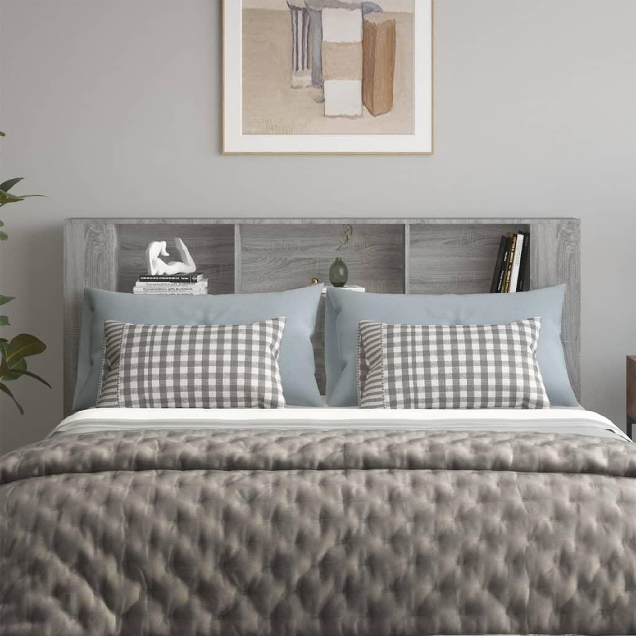 Voir la diapositive 3 : VIDAXL Armoire de tete de lit Sonoma gris 180x18,5x104,5 cm