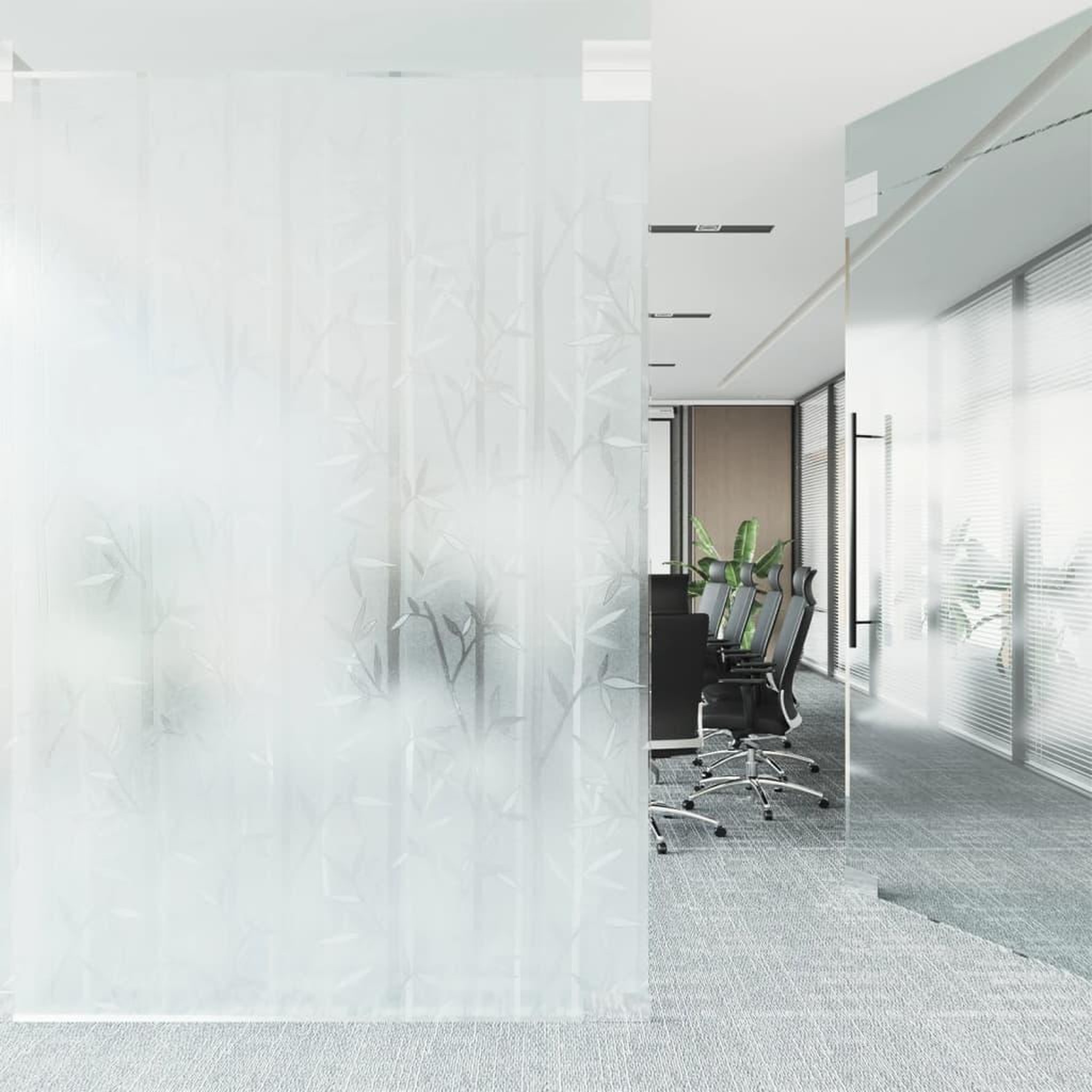 Voir la diapositive 3 : VIDAXL Film pour fenetre depoli motif de bambou 45x500 cm PVC