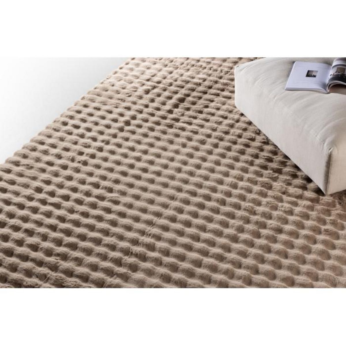 Paris Prix Tapis Imitation Fourrure  Novis  200x290cm Beige