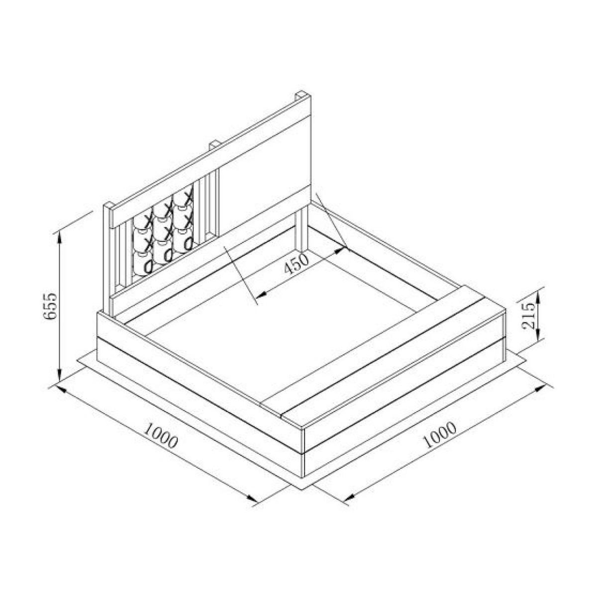 Axi House Bac à sable Kitty morpion gris-marron