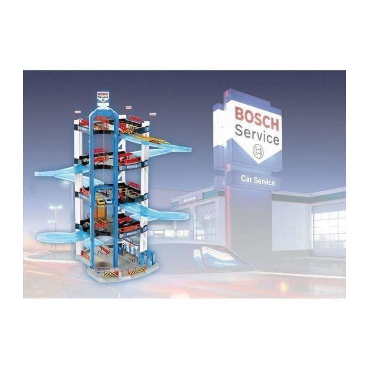 BOSCH Garage Bosch à 5 niveaux avec ascenseur, station-service et station de lavage