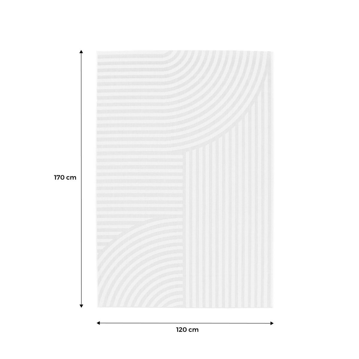 SWEEEK Tapis intérieur/extérieur motif arches beige, 100% polyester recyclé