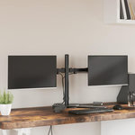 VIDAXL Support de moniteur double noir acier VESA 75 100 mm