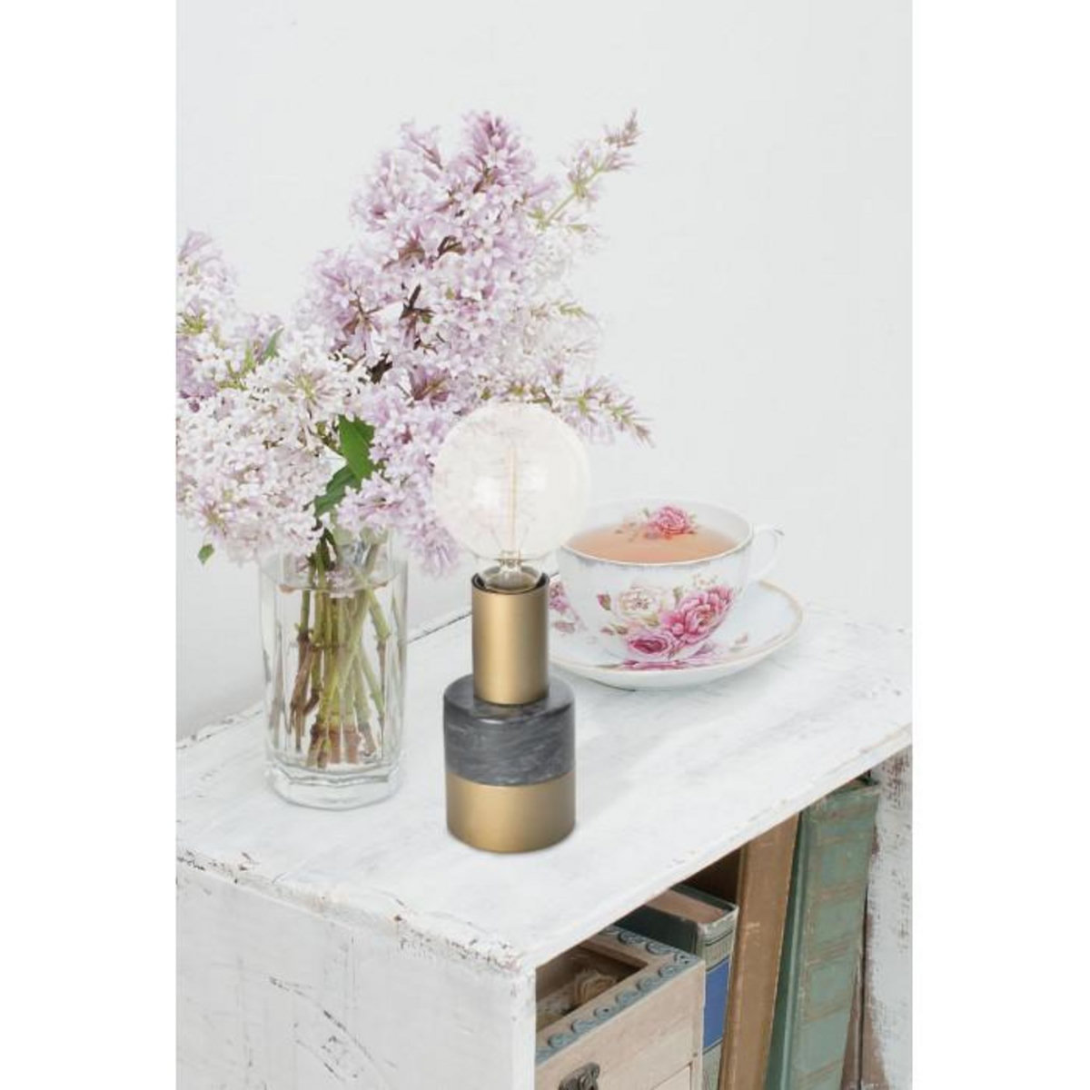 Paris Prix Lampe à Poser en Marbre  Lalande  14cm Noir