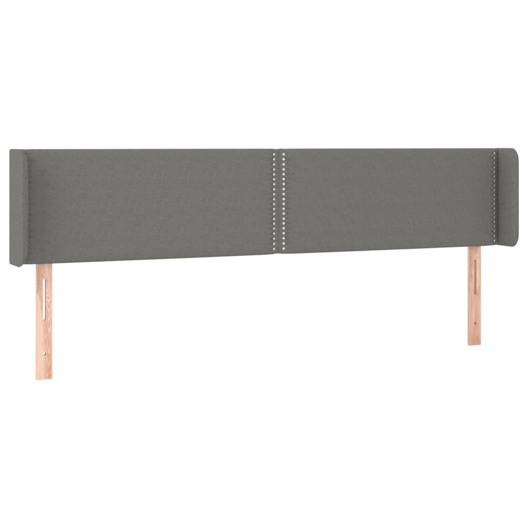 Voir la diapositive 2 : VIDAXL Tete de lit avec oreilles Gris fonce 183x16x78/88 cm Tissu