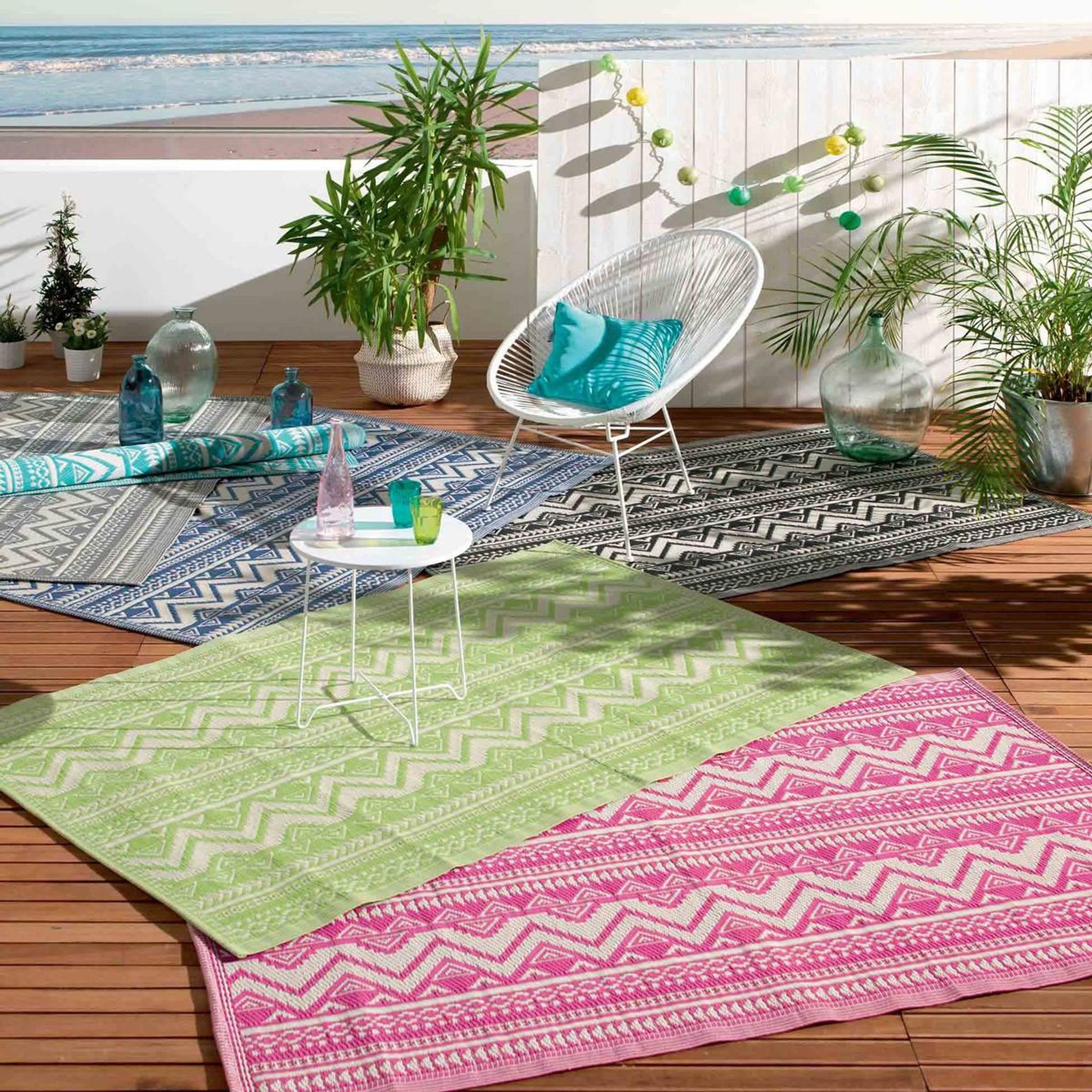 Voir la diapositive 3 : Douceur d'Intérieur Tapis de salon ethnique  azimut  120x180cm turquoise