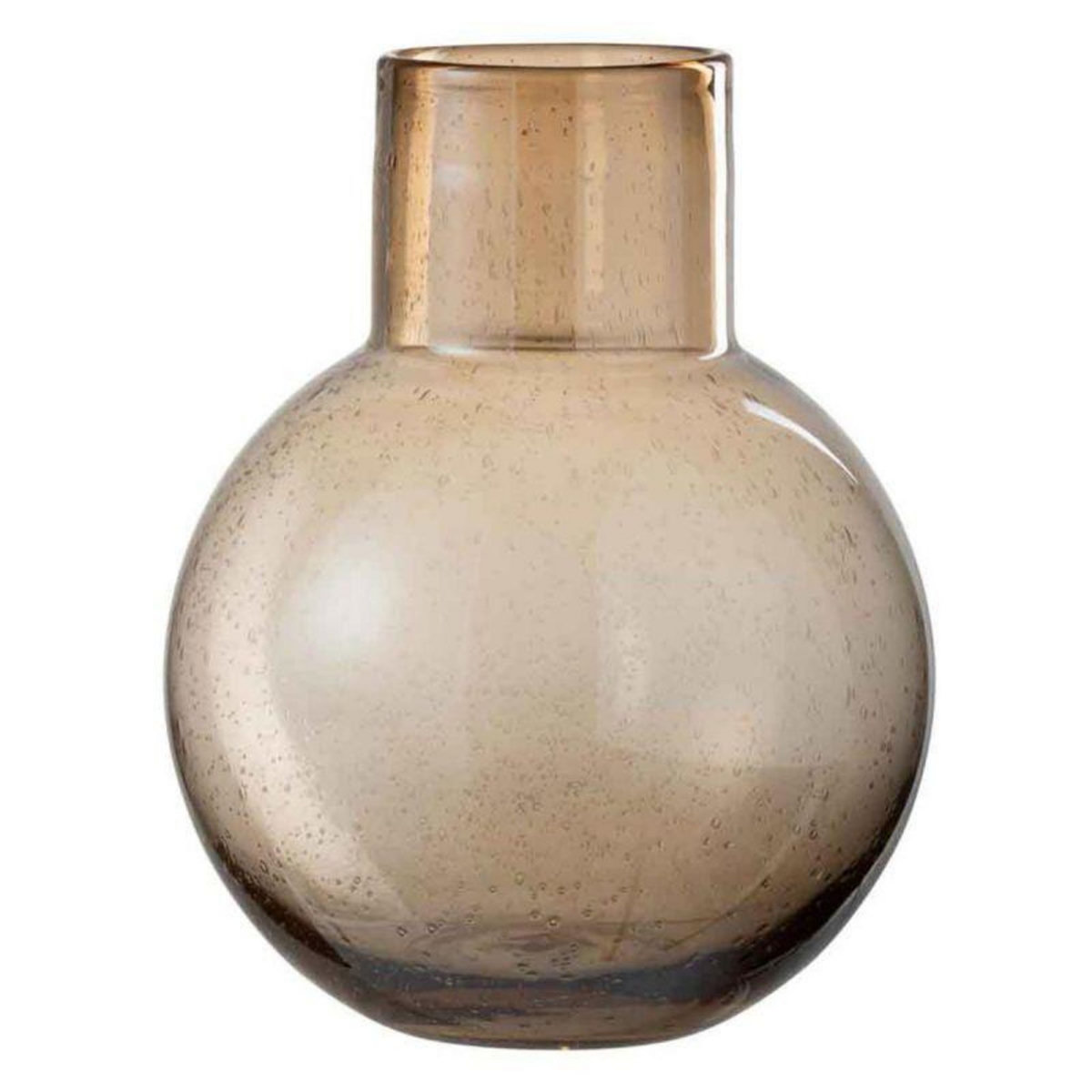 Vase sculpté en verre marron 16x16x17 cm