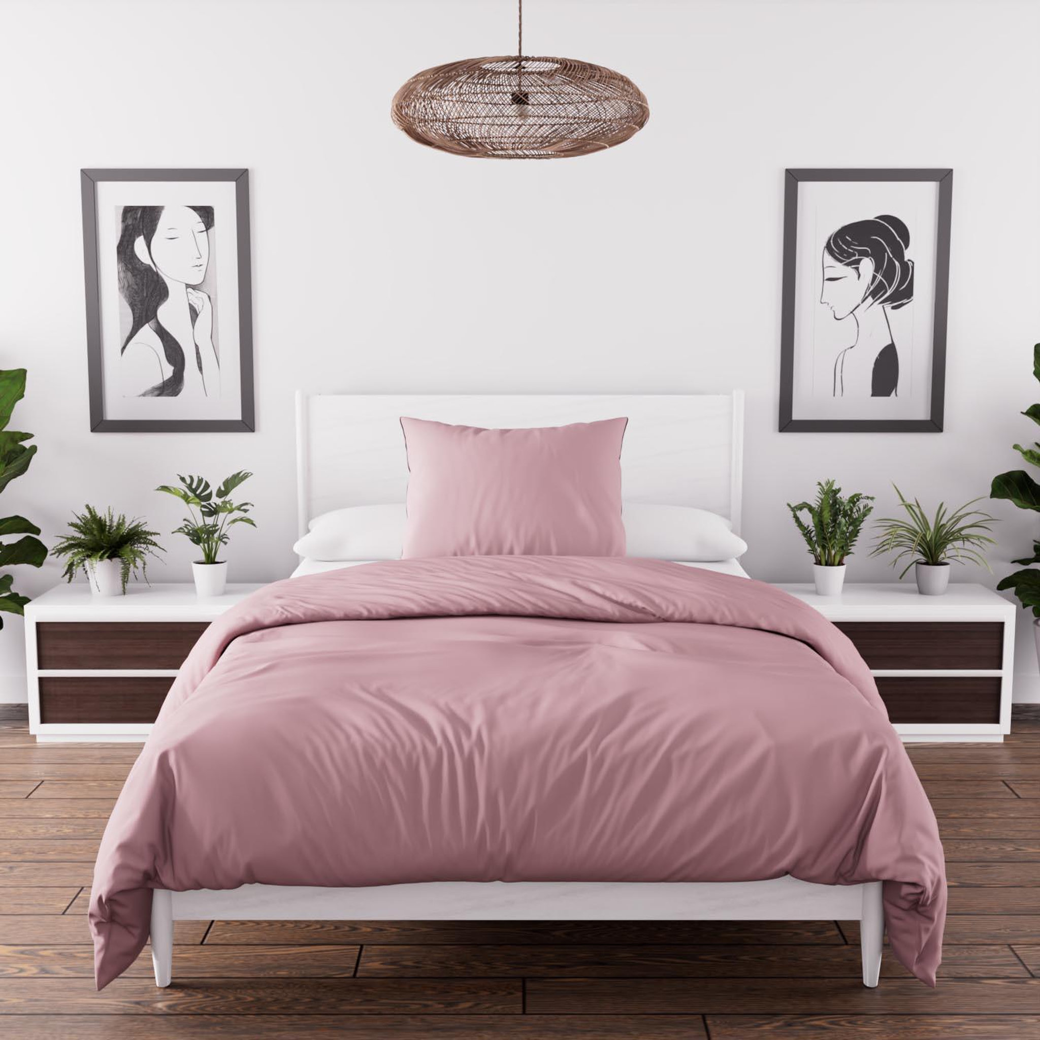 Voir la diapositive 1 : Intemporel Parure housse de couette en microfibre lavée BOHEME, par Soleil d'Ocre