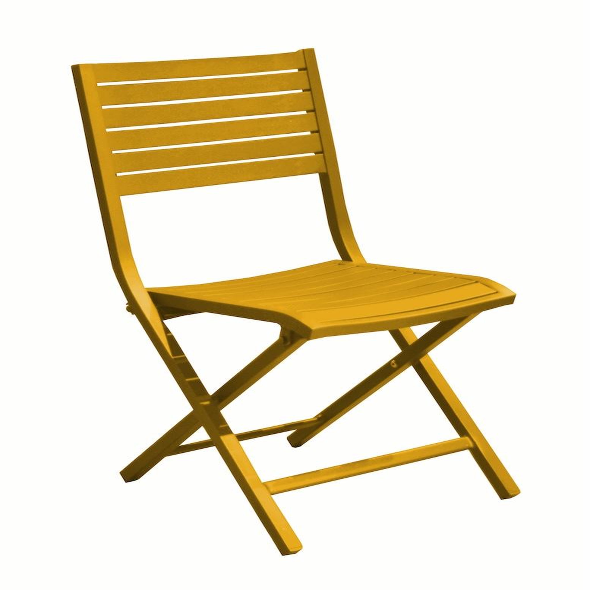 Proloisirs Chaise pliante - LUCCA - Aluminium époxy - Lattes miel