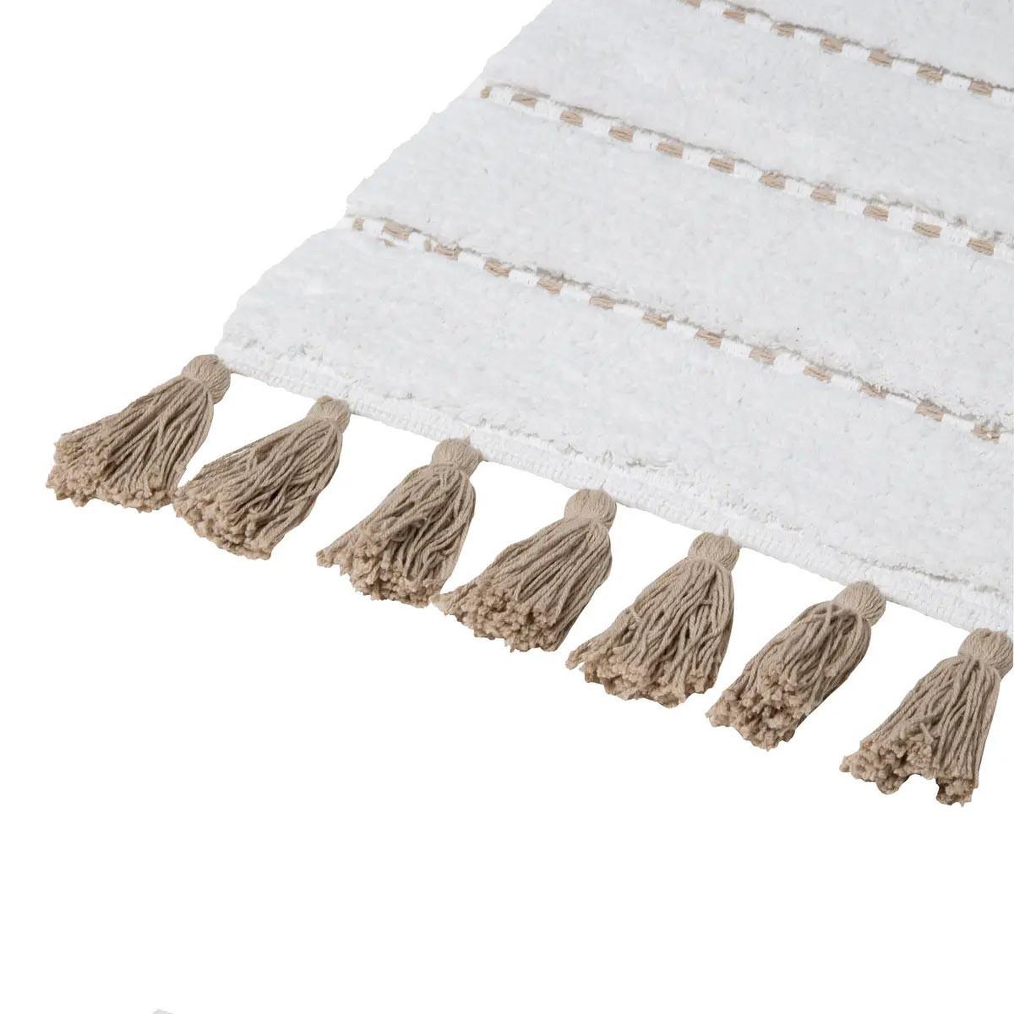 Voir la diapositive 2 : FIVE Tapis salle de bain  pompons  50x75cm taupe
