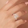 Voir la diapositive 2 : SC CRYSTAL Bague lettre H ajustable SC Crystal ornée de Zirconium